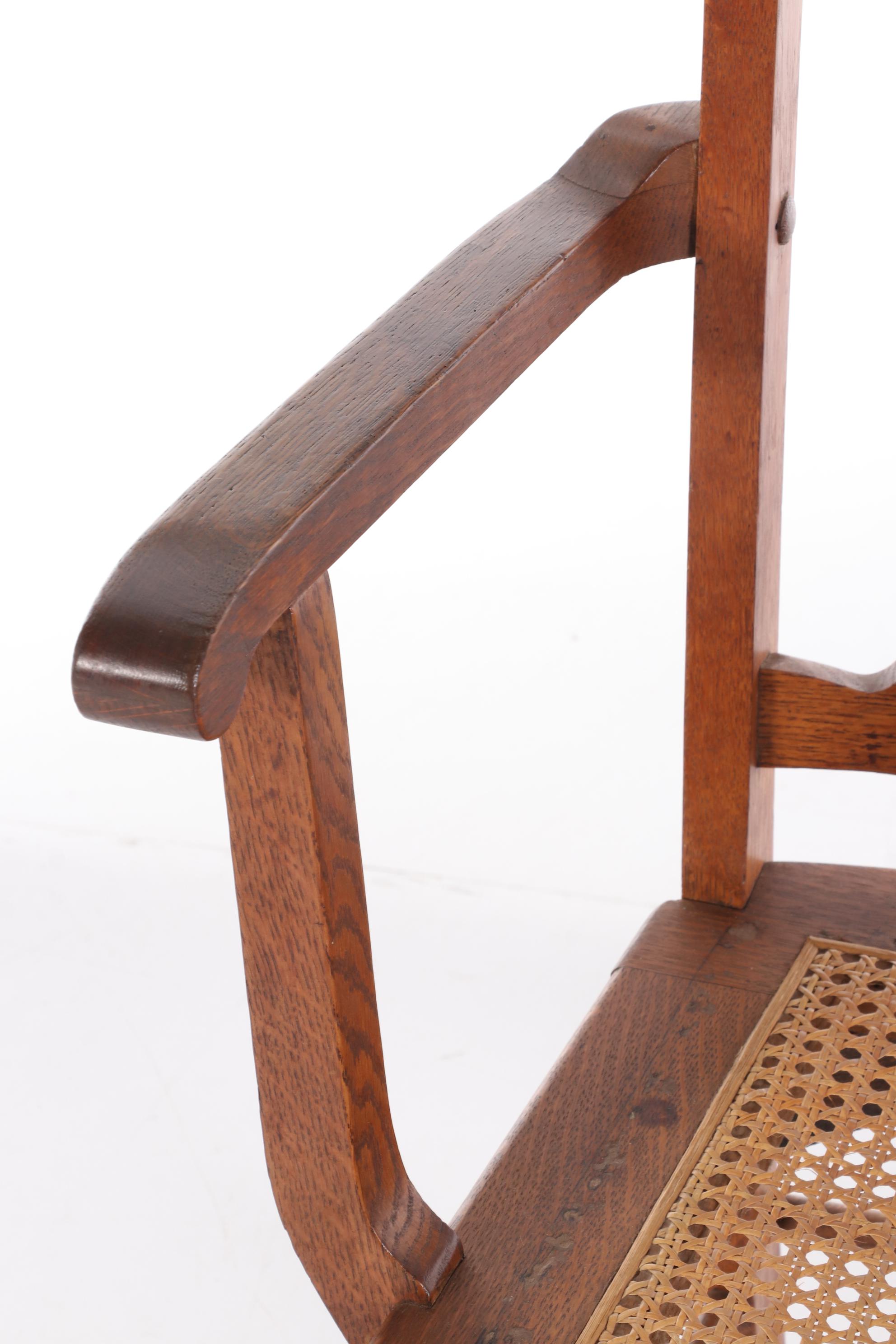 Stomps-Burkhardt Co. Oak Cane Seat Dining Chairs, Early 20th Century