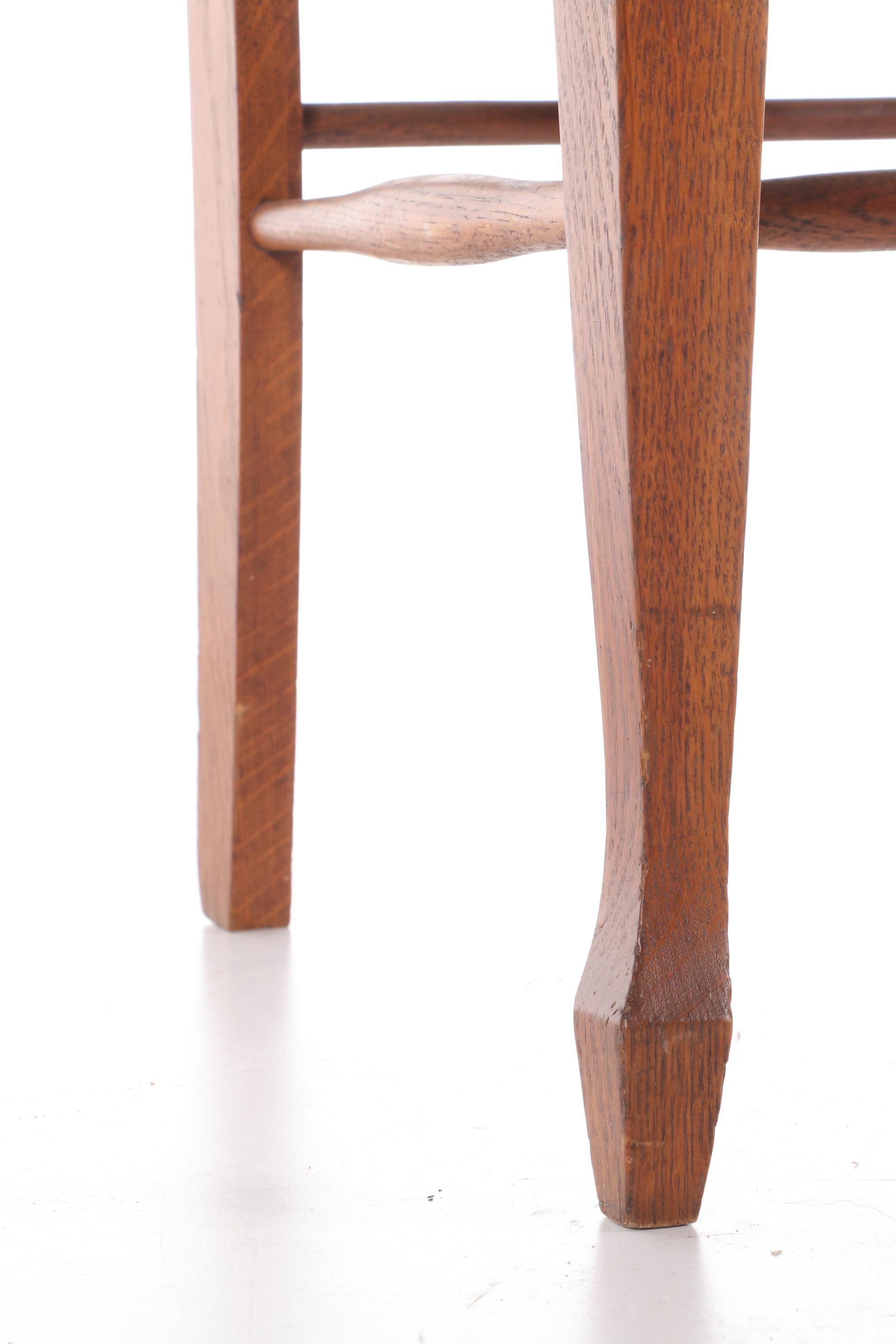 Stomps-Burkhardt Co. Oak Cane Seat Dining Chairs, Early 20th Century