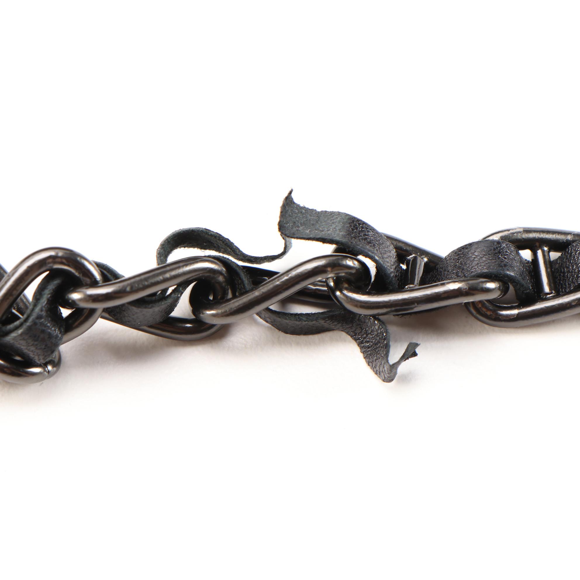 Prada Chain Shoulder Bag in Black Leather