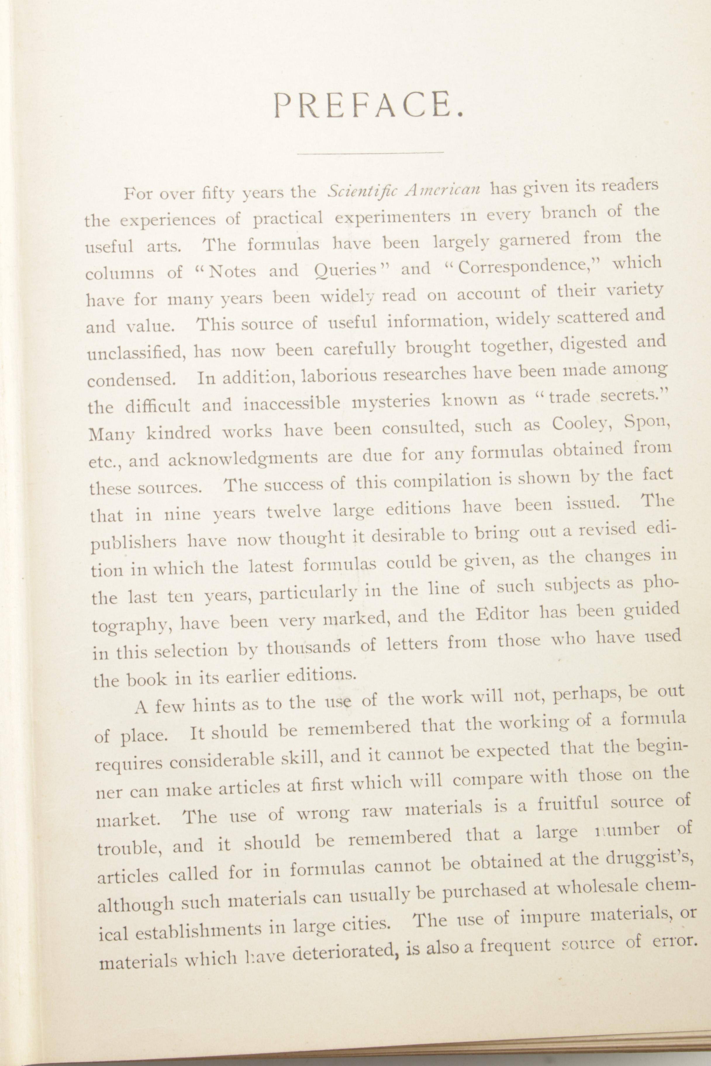 1903 "The Scientific American Cyclopedia of Receipts, Notes and Queries"