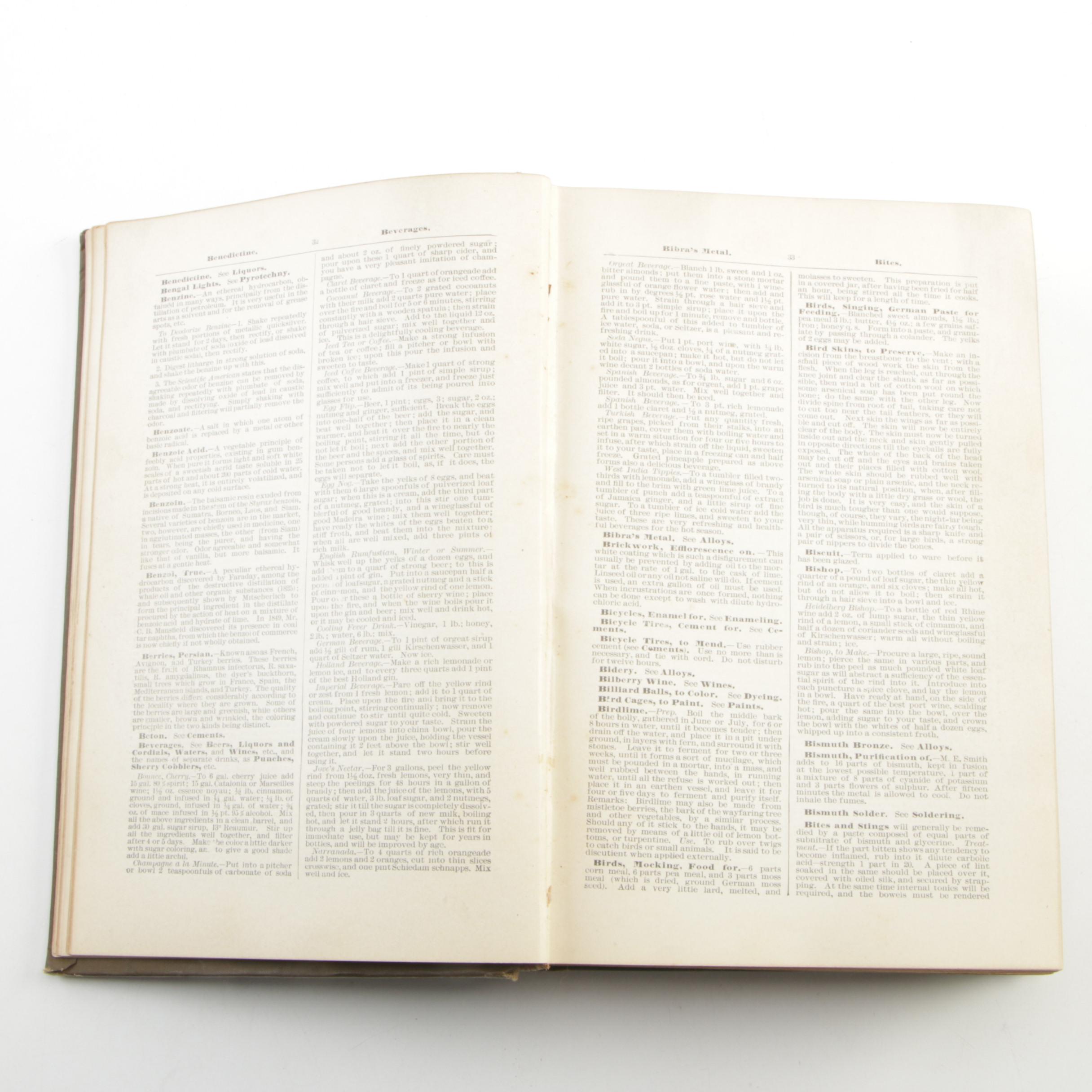 1903 "The Scientific American Cyclopedia of Receipts, Notes and Queries"