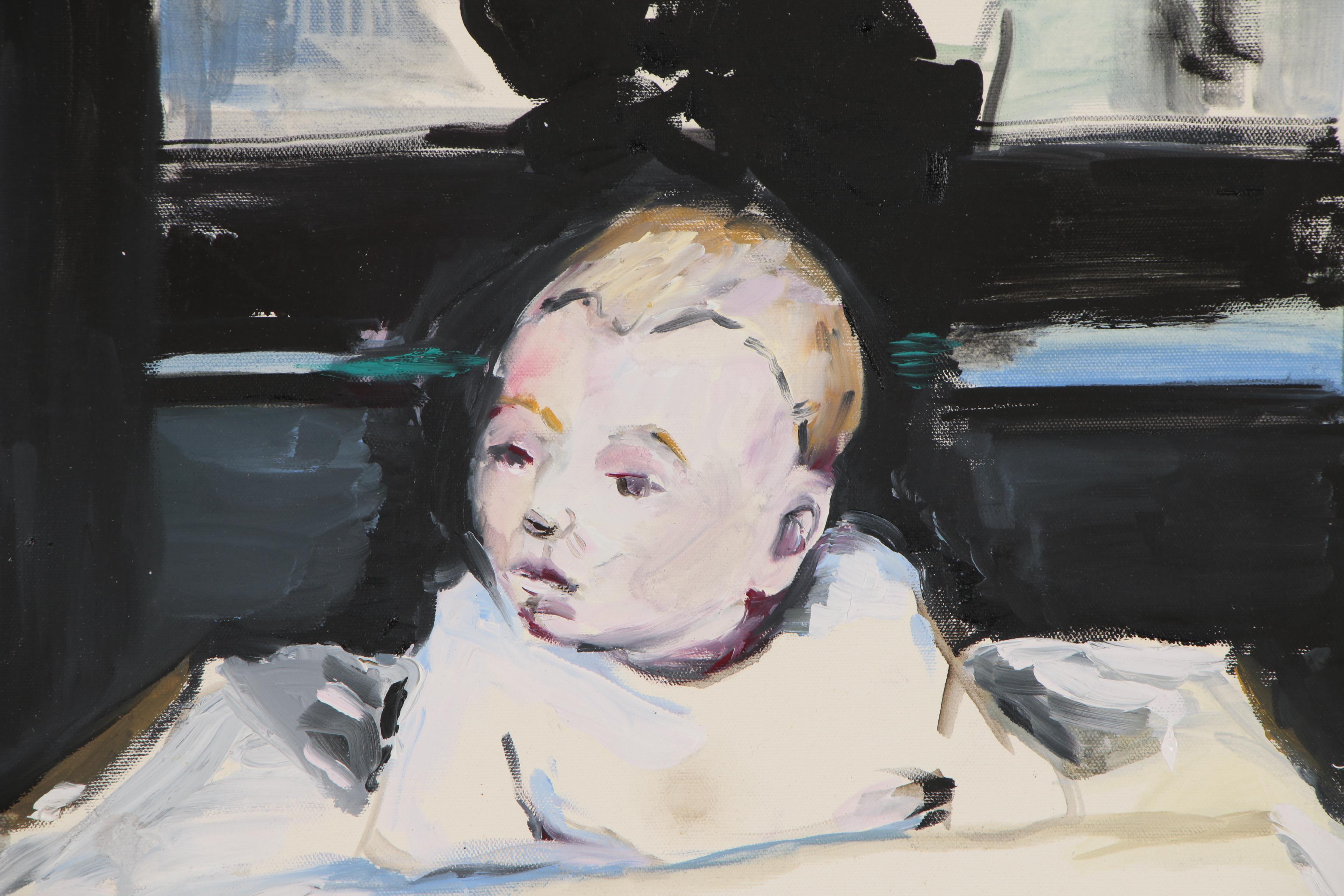 Simone Lucas Acrylic Painting of a Baby, 2006