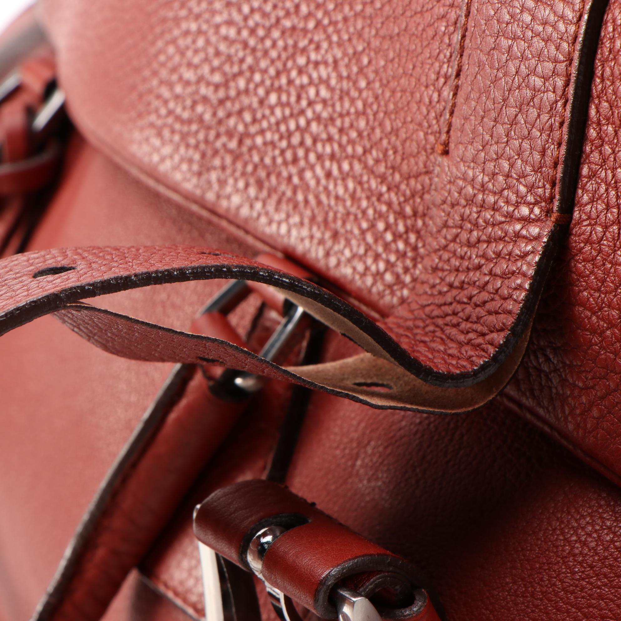 Prada Shoulder Bag in Dark Red Vitello Daino Leather with Padlock and Keys