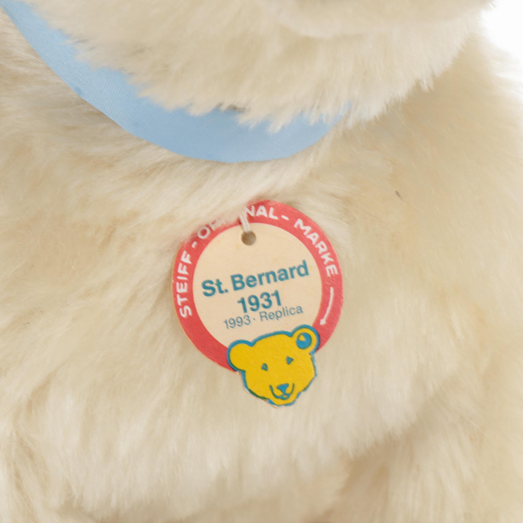 Steiff 1931 Replica Head-Turning "St. Bernard" Mohair Stuffed Animal, 1993