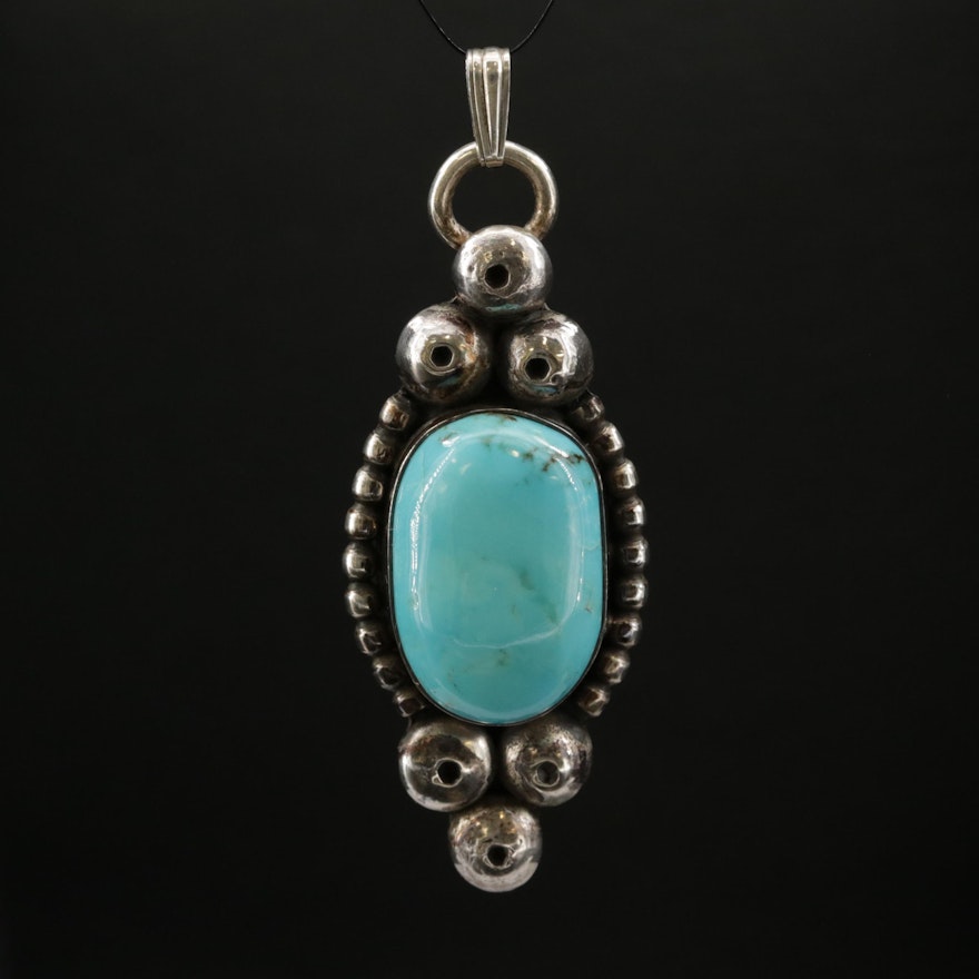 Southwestern Sterling Turquoise Pendant