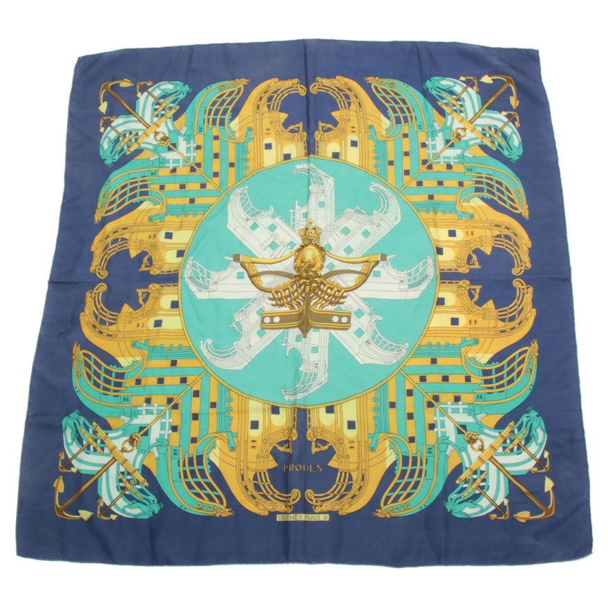 Hermès "Proues" Silk Scarf