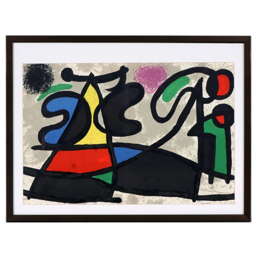 Joan Miró Double-Page Color Lithograph for "Derrière le Miroir", 1970