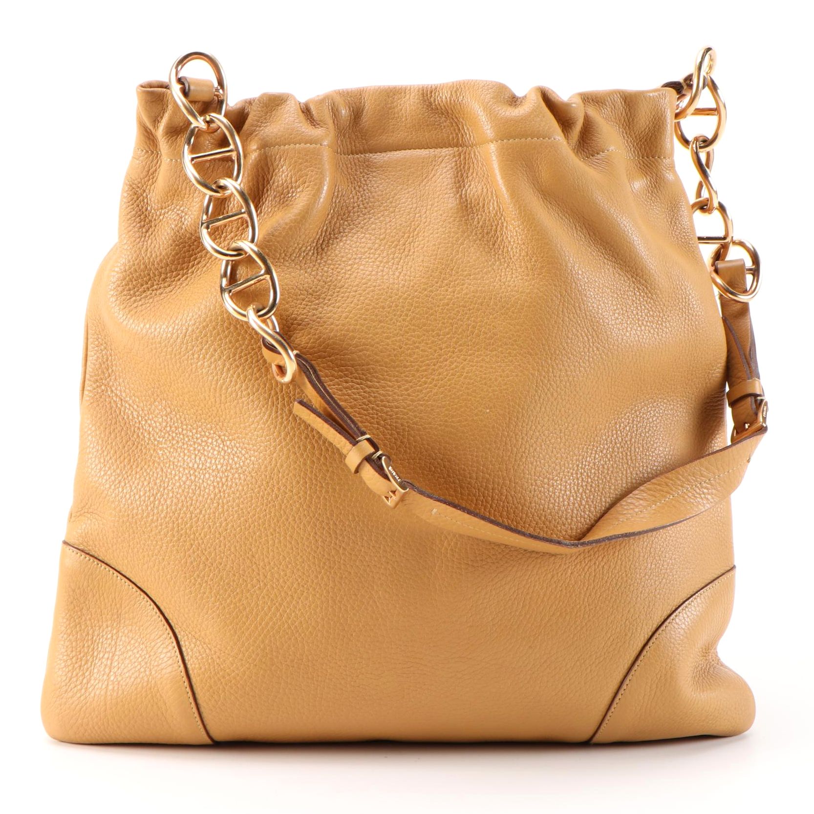 Prada Shoulder Bag in Amber Vitello Daino Leather
