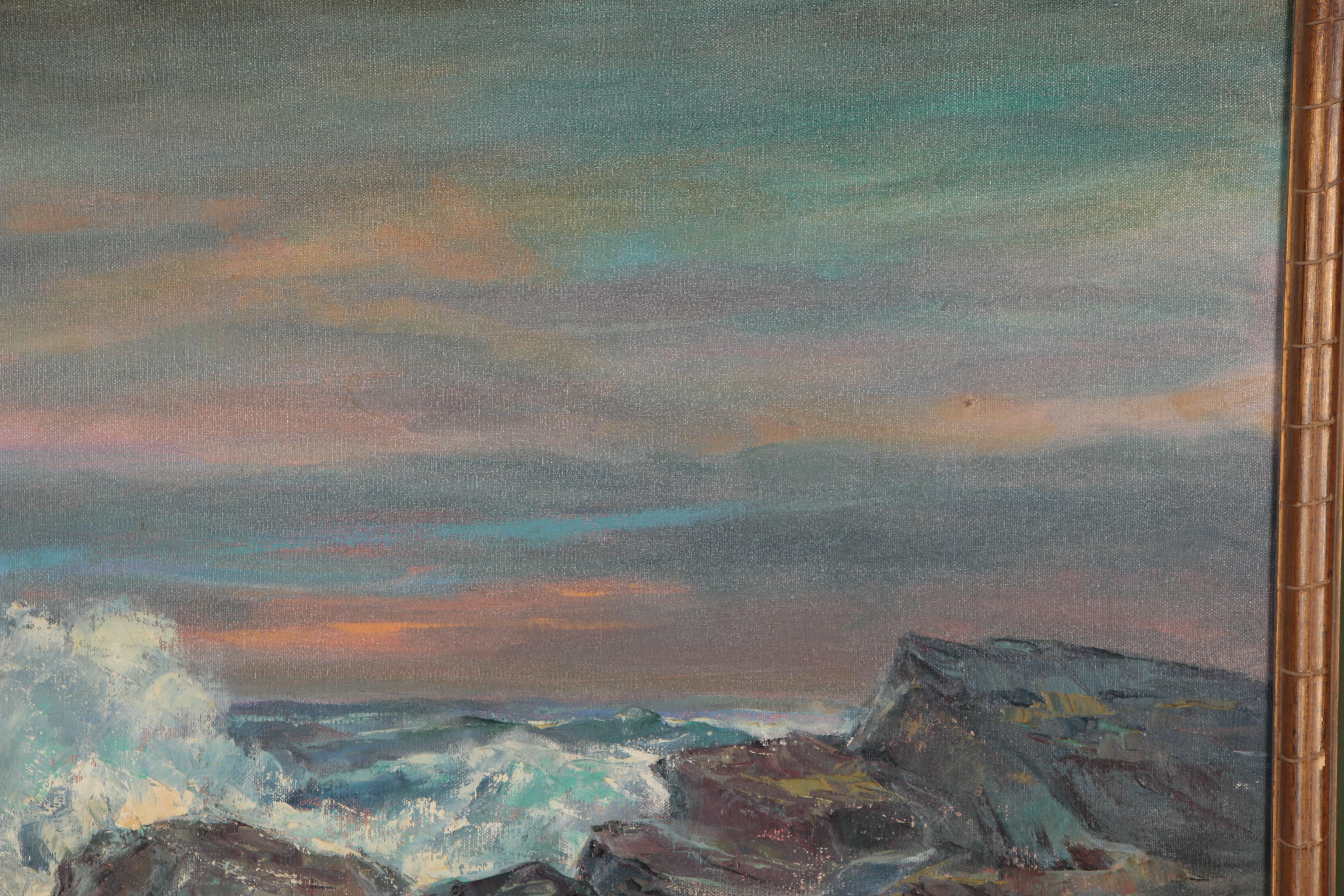 Mildred Nordman Seaside Oil Painting, Mid-Late 20th Century