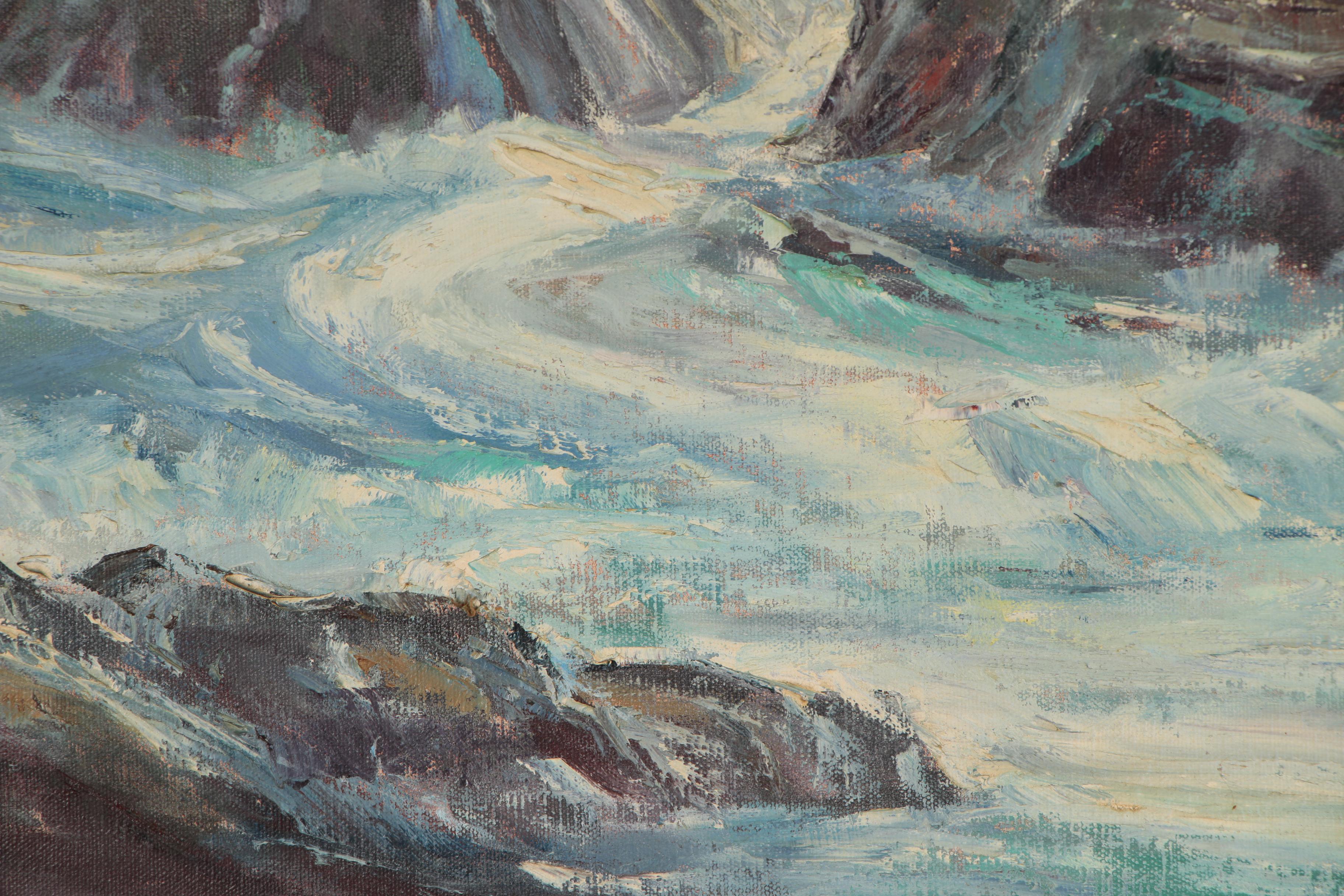 Mildred Nordman Seaside Oil Painting, Mid-Late 20th Century