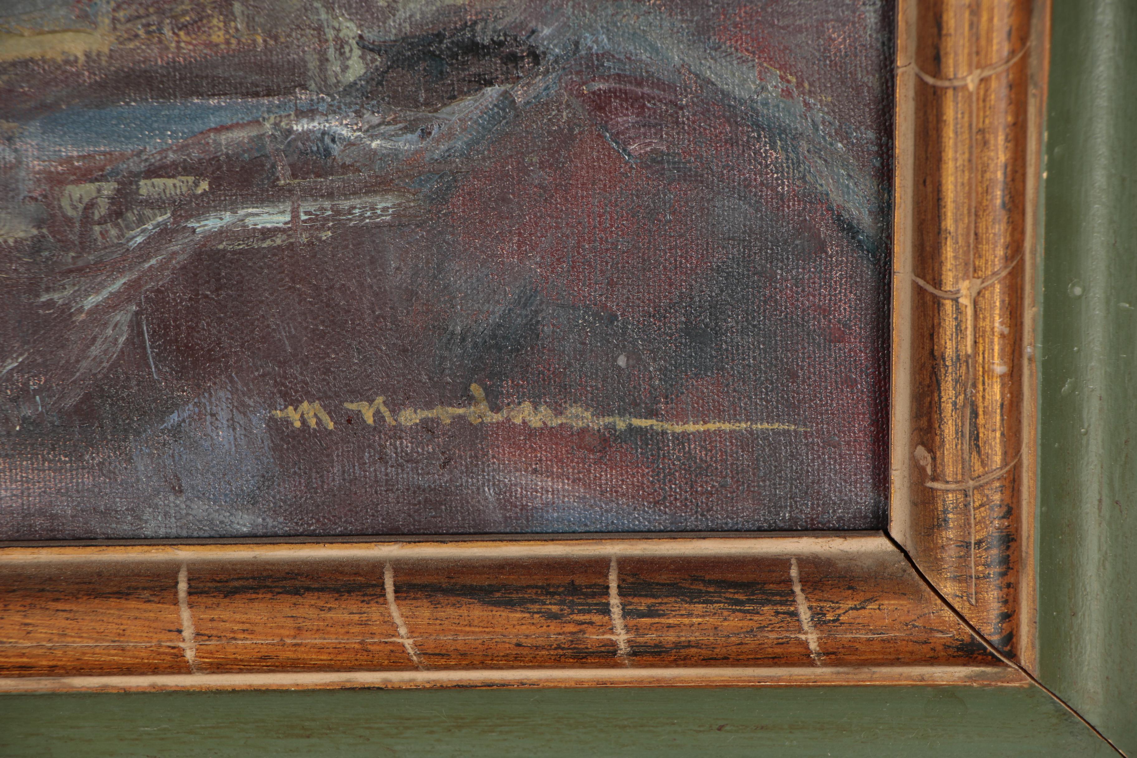 Mildred Nordman Seaside Oil Painting, Mid-Late 20th Century