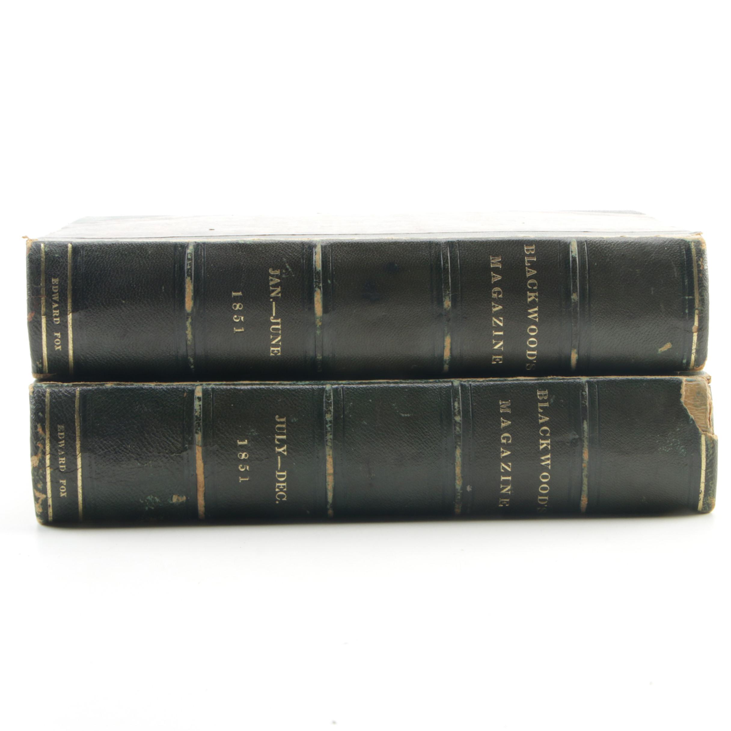 1851 "Blackwood's Edinburgh Magazine", Two American Edition Volumes