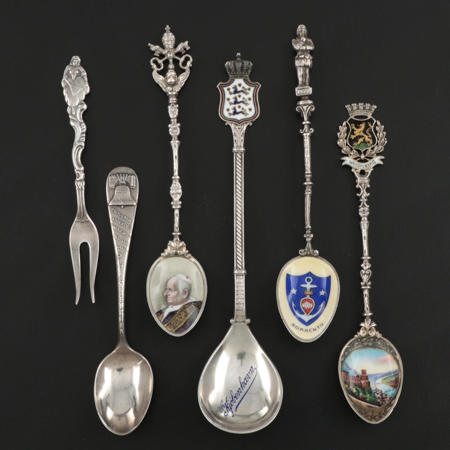 International Sterling, 800 Silver, and Silver Plate Souvenir Spoons