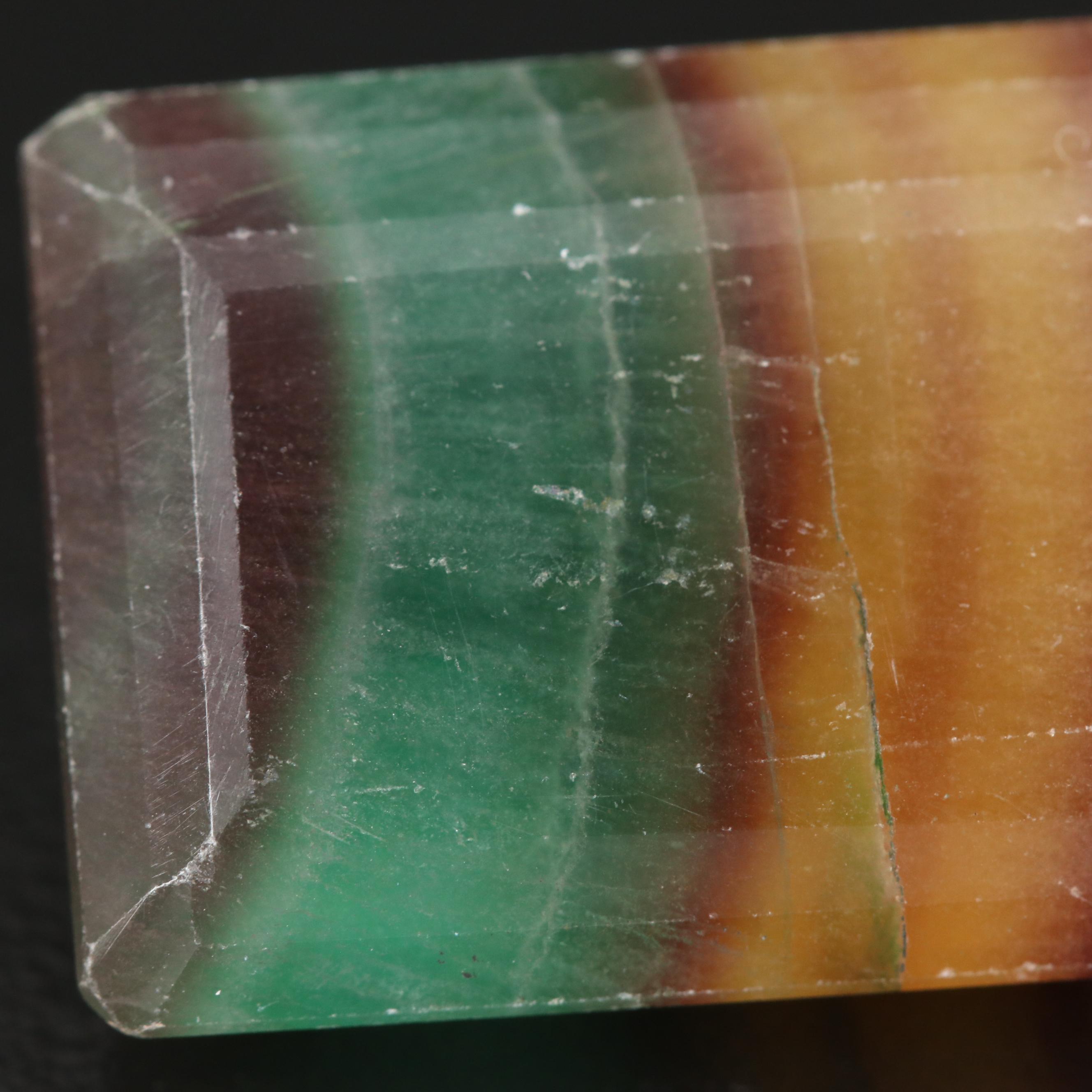 Loose 63.05 CT Rectangle Faceted Fluorite