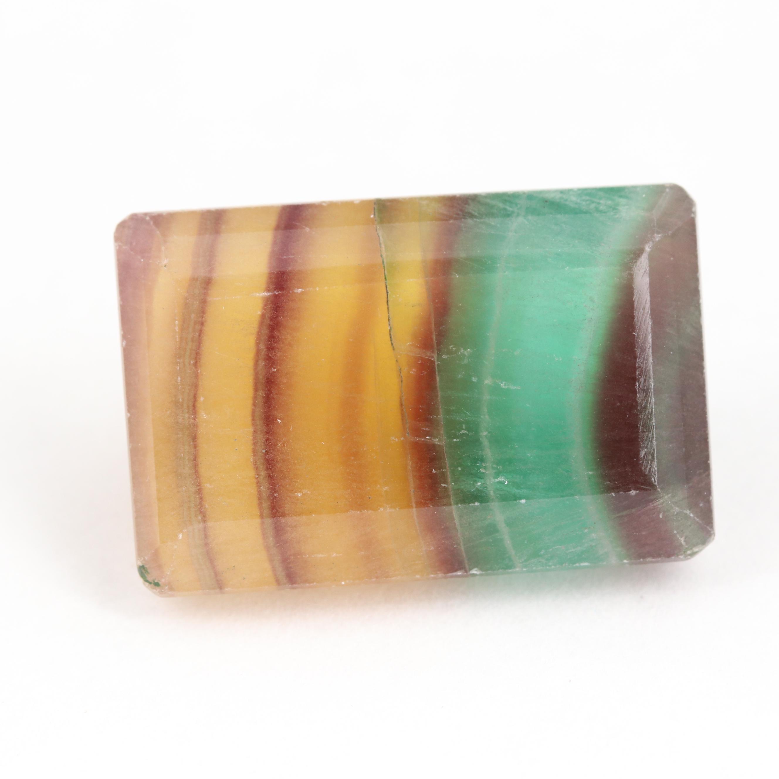 Loose 63.05 CT Rectangle Faceted Fluorite