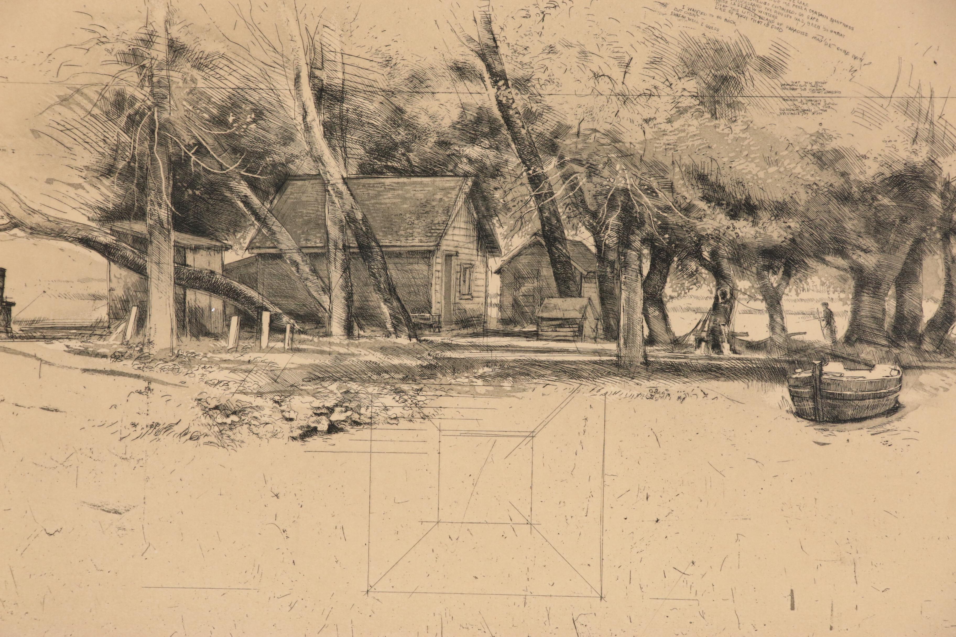 Trevor Southey Etching "Lakeshore"