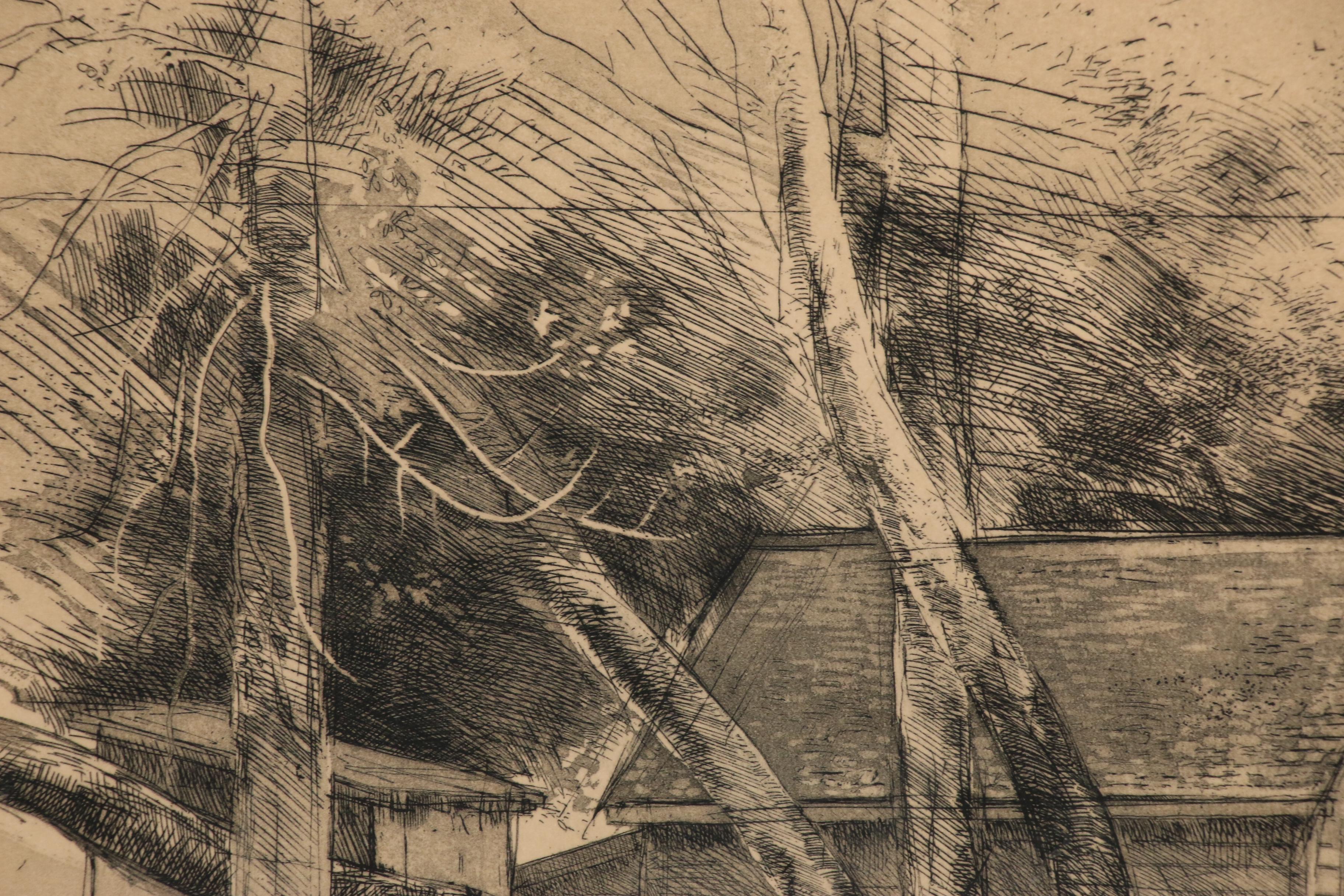 Trevor Southey Etching "Lakeshore"