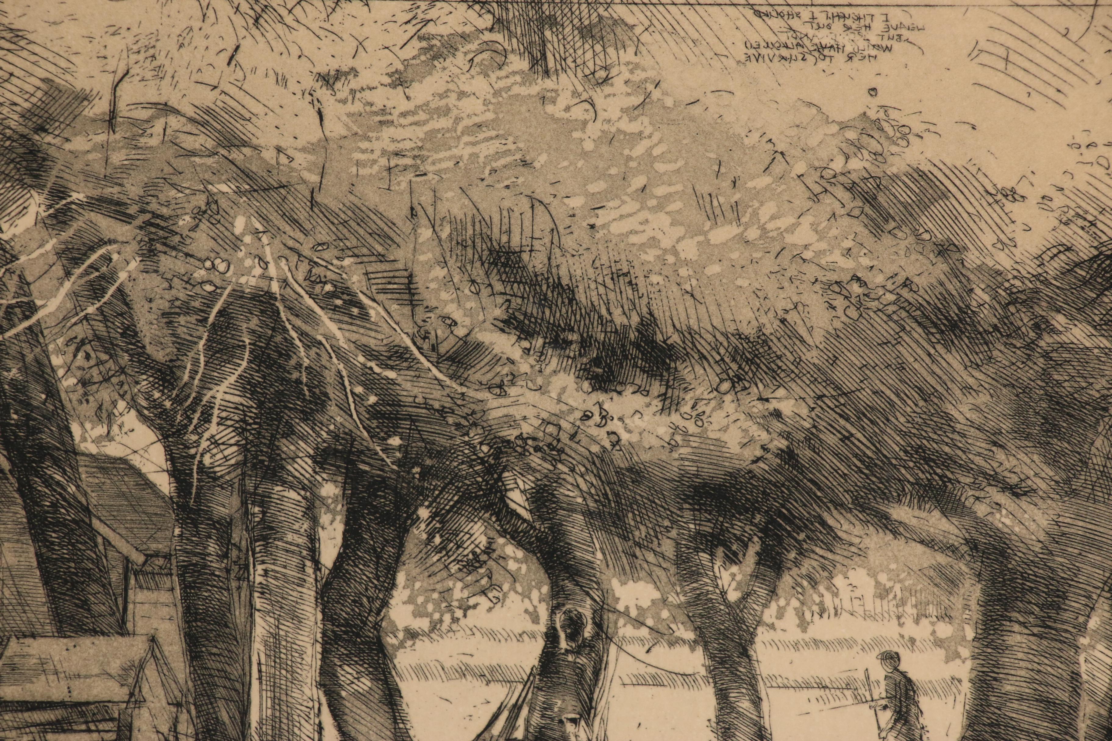 Trevor Southey Etching "Lakeshore"