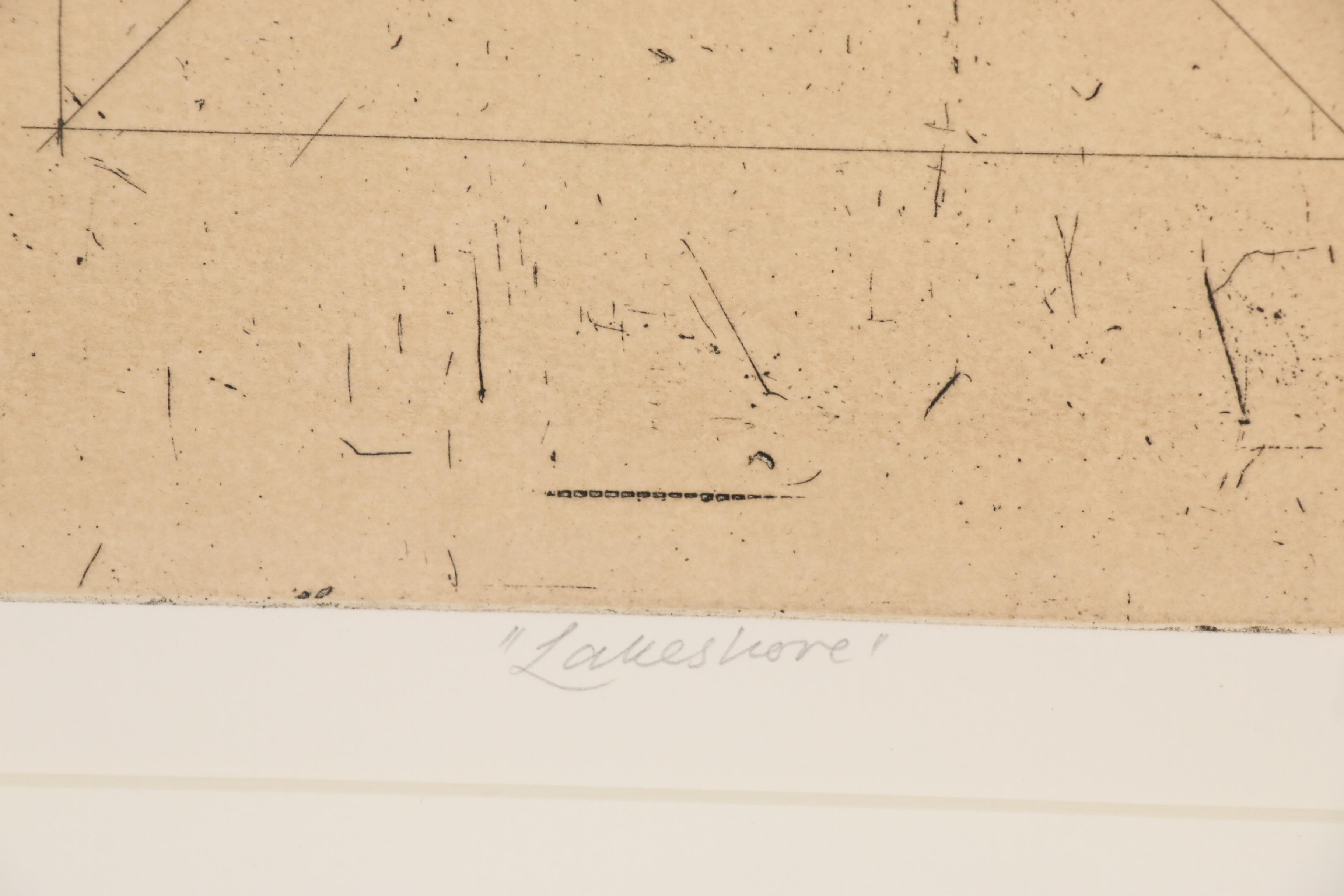 Trevor Southey Etching "Lakeshore"