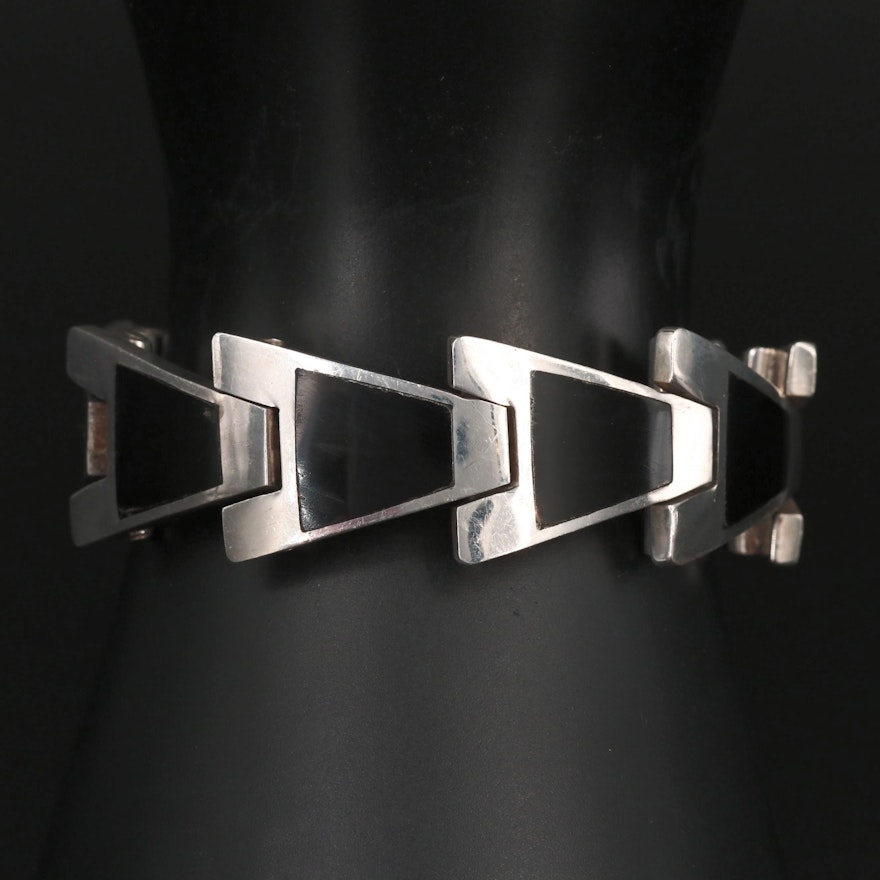 Mexican 950 Silver Arrow Motif Bracelet