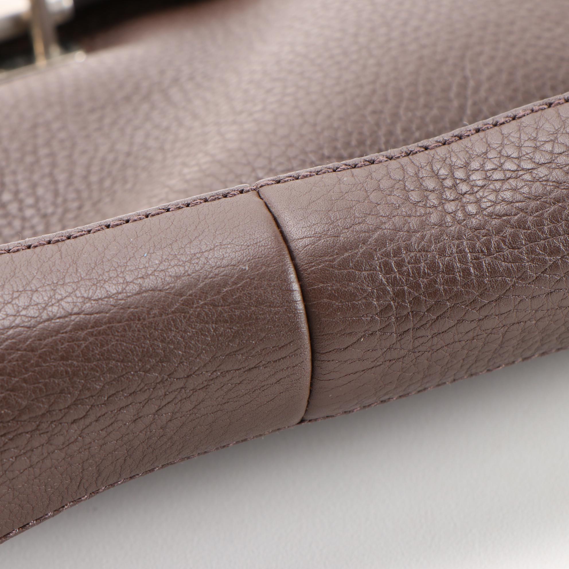 Prada Shoulder Bag in Brown Vitello Daino Leather