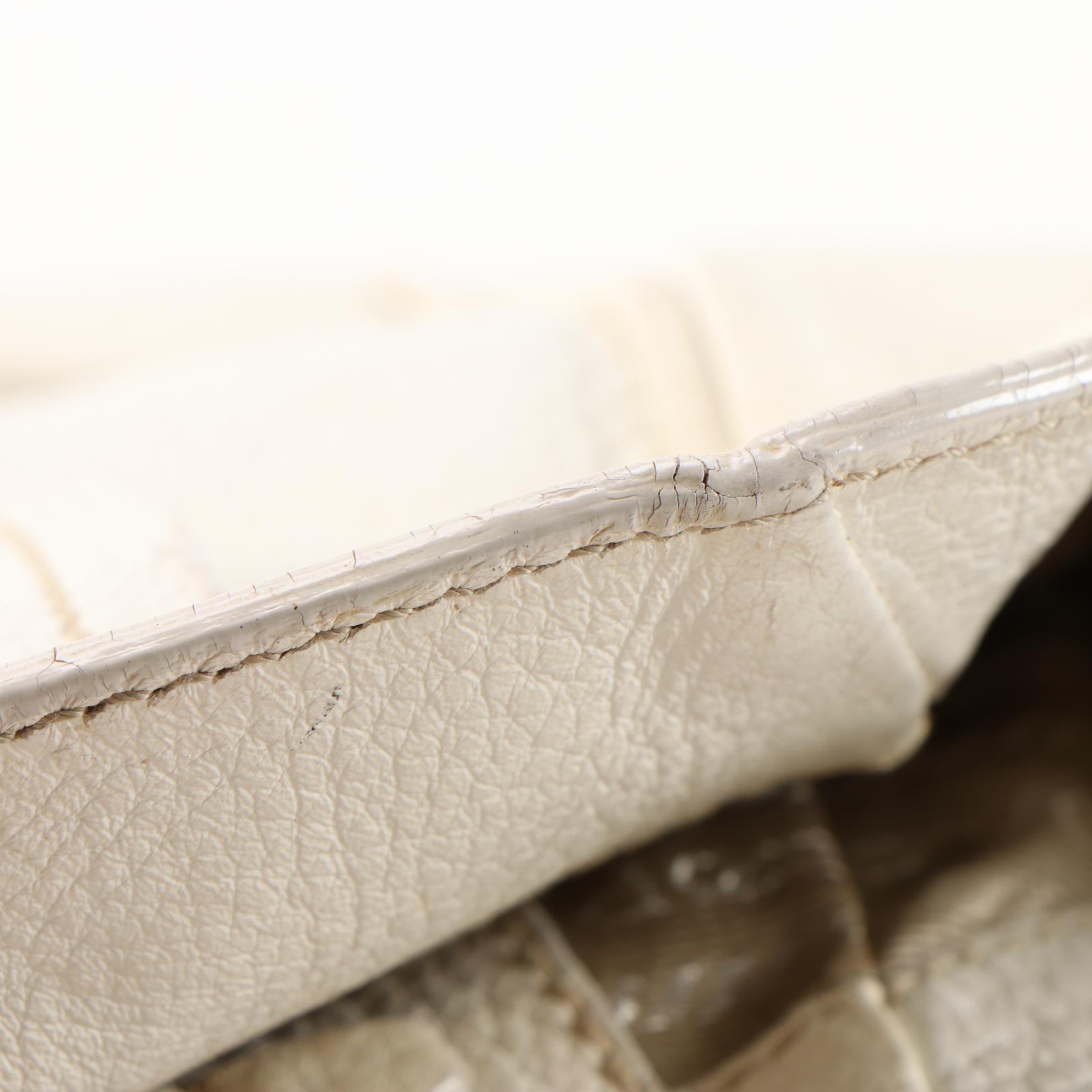 Prada Tote Bag in Bianco Vitello Daino Leather