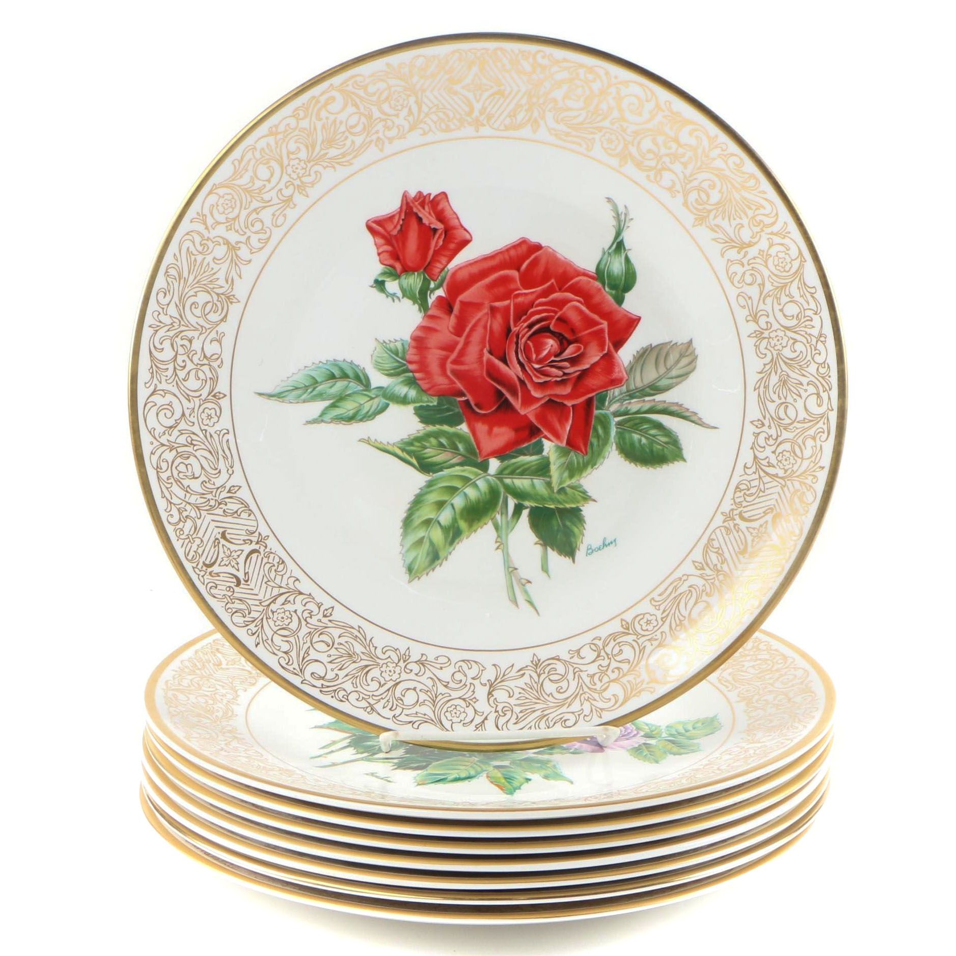Boehm "Rose" Porcelain Collector Plates