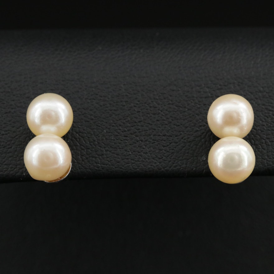 Cultured Pearl Earrings With 10K Posts