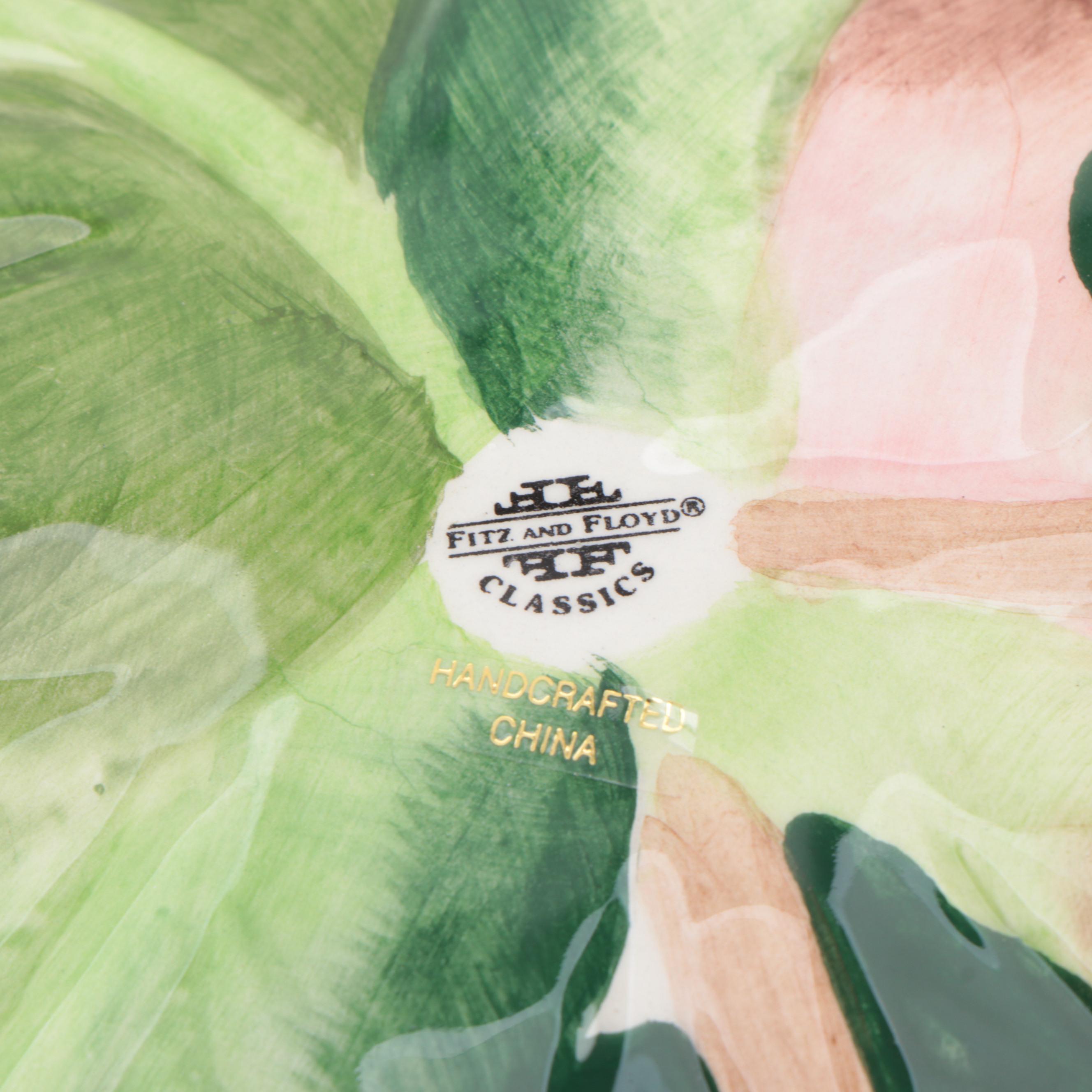 Fitz & Floyd Classics "Exotic Jungle" Ceramic Elephant Cachepot