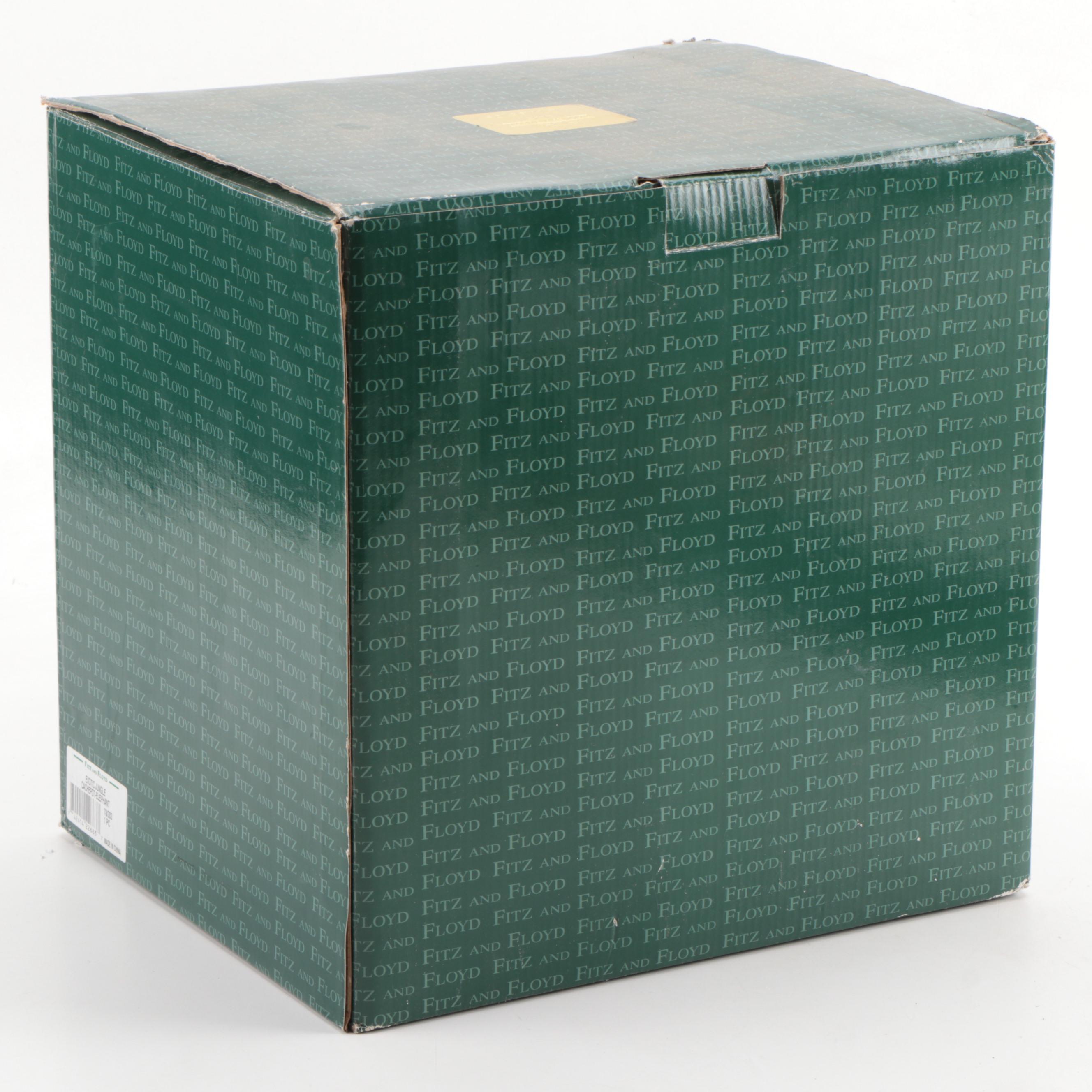 Fitz & Floyd Classics "Exotic Jungle" Ceramic Elephant Cachepot