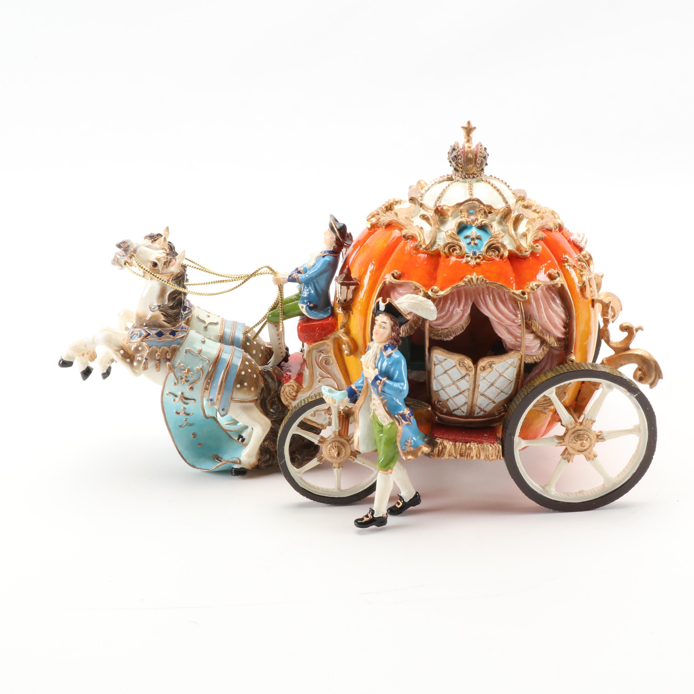 Fitz & Floyd Classics Ceramic Cinderella Pumpkin Carriage Musical Figurine