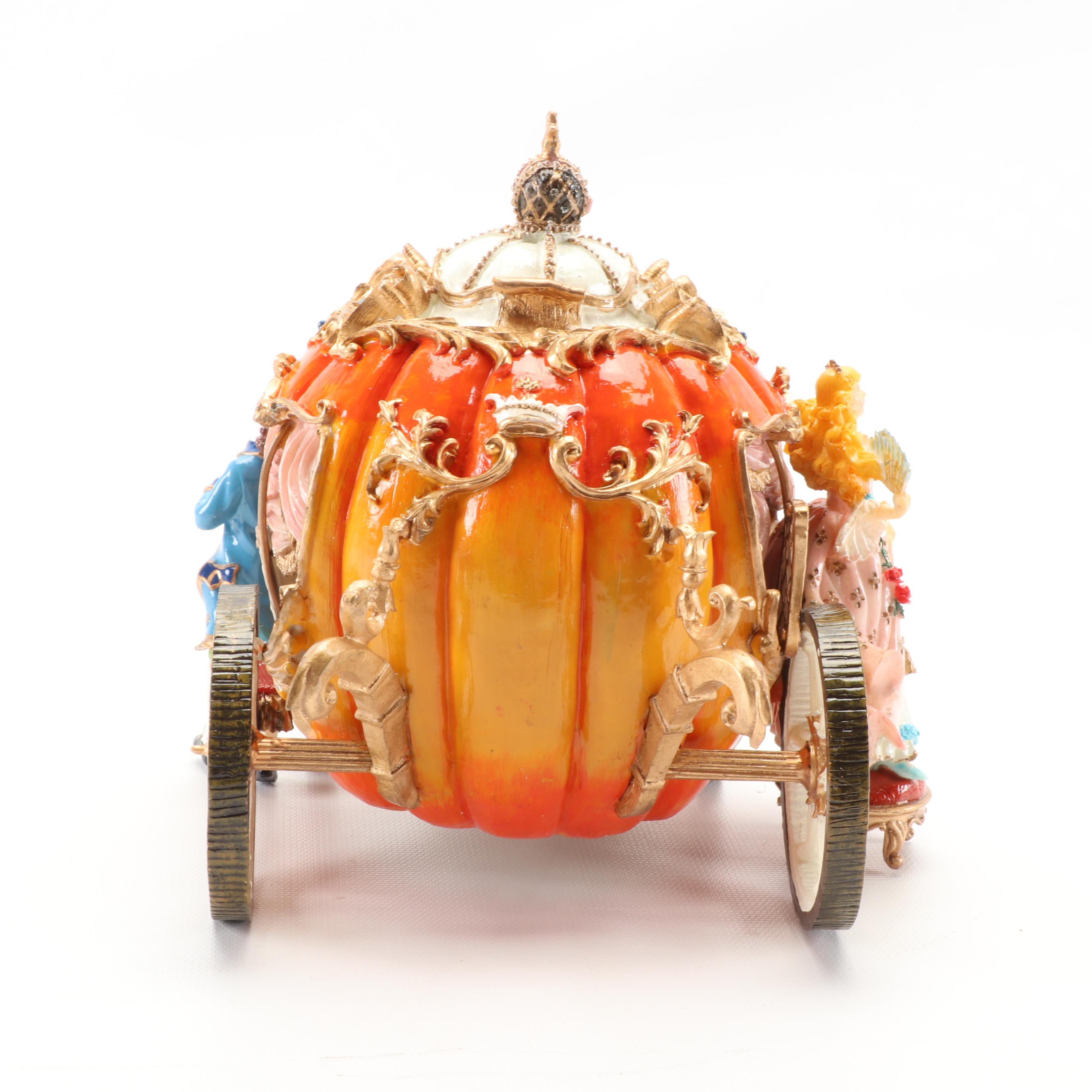 Fitz & Floyd Classics Ceramic Cinderella Pumpkin Carriage Musical Figurine
