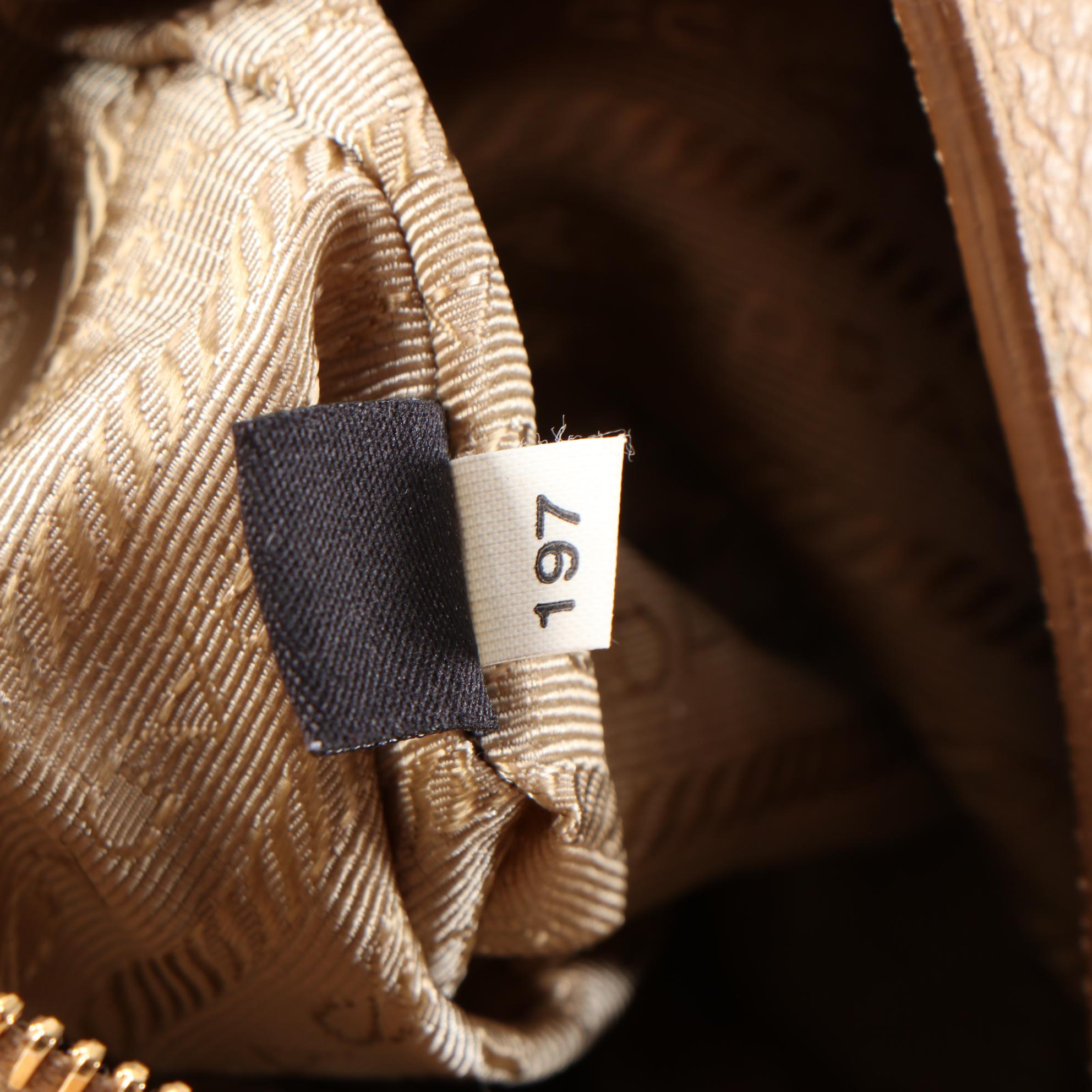 Prada Tote Bag in Gradient Tan Vitello Daino Leather