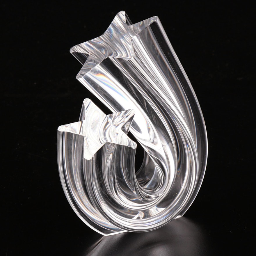 Steuben "Star Stream" Art Glass Paperweight Designed by Neil Cohen