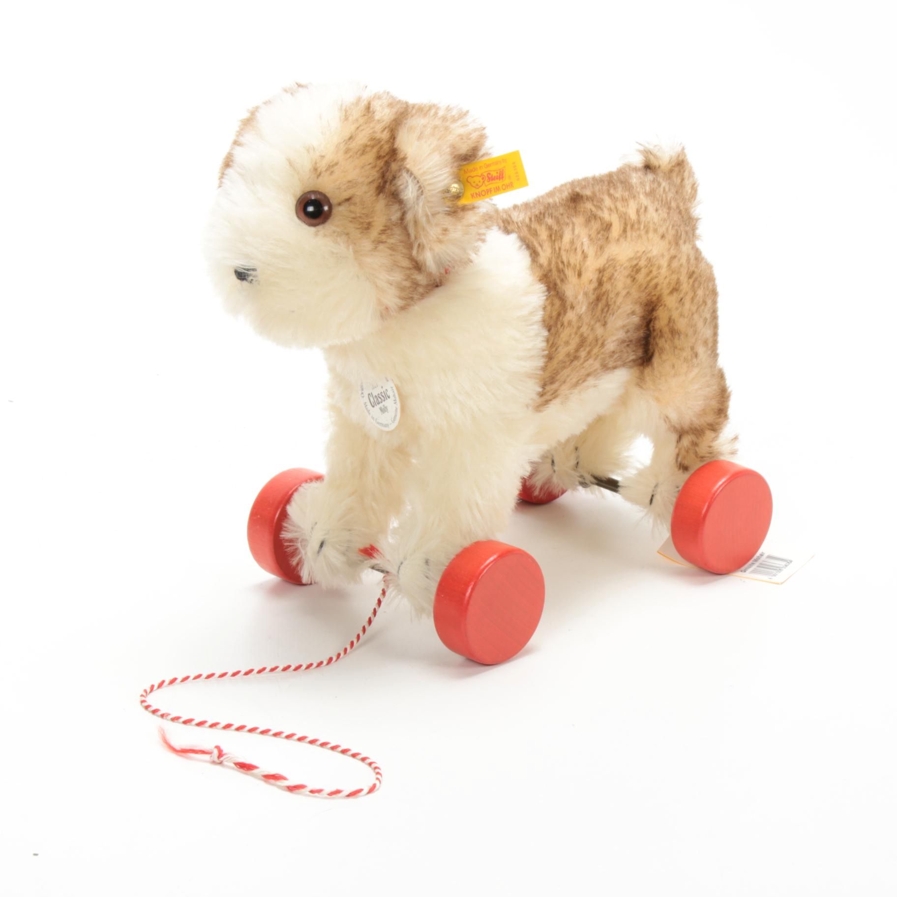 Steiff "Classic Molly" Reissue Mohair Pull Toy Puppy Dog