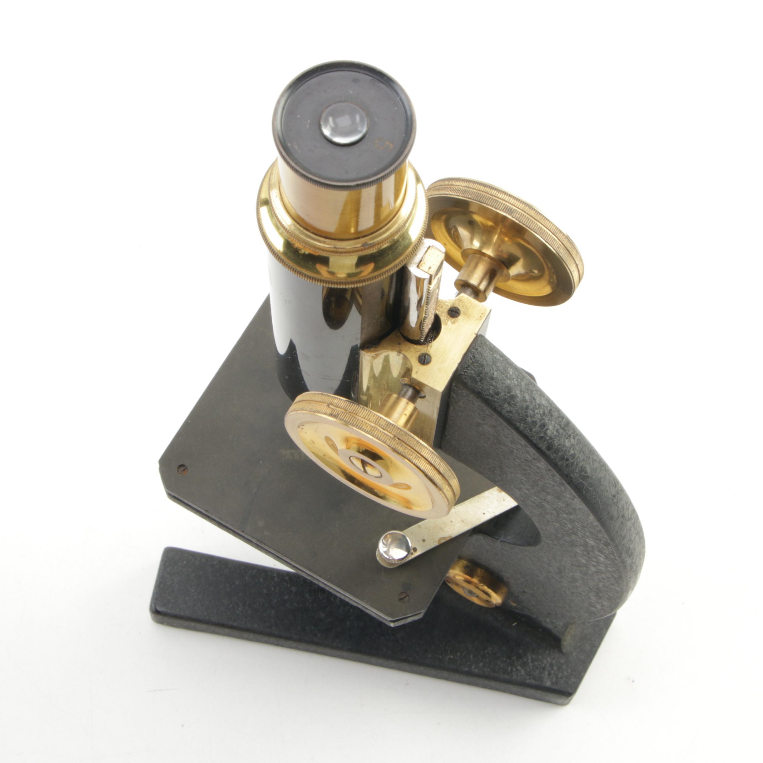 Carl Zeiss Jena Monocular Microscope with Case, Early 20th Century