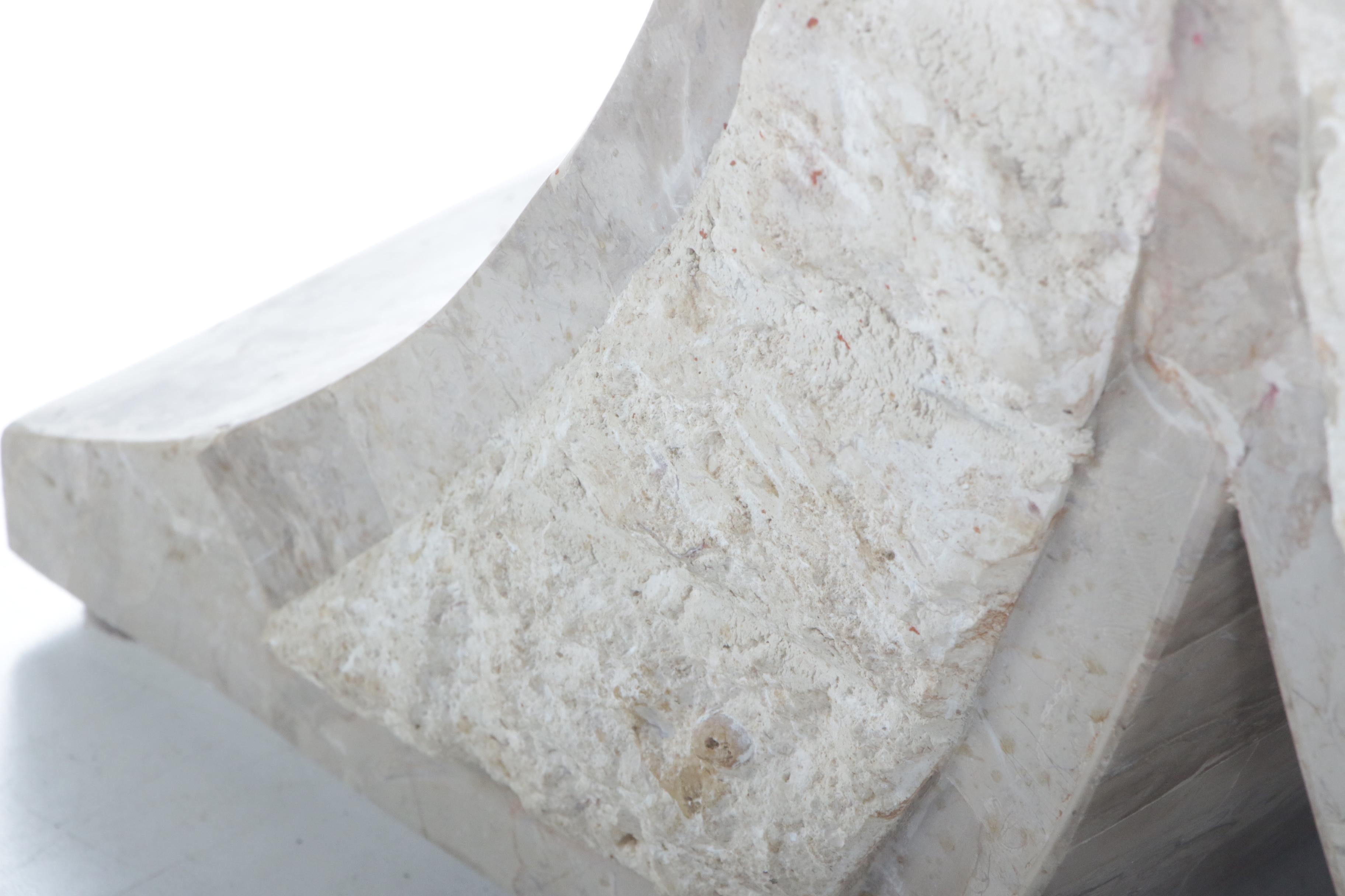 Pair of Contemporary Tessellated Marble and Glass End Tables