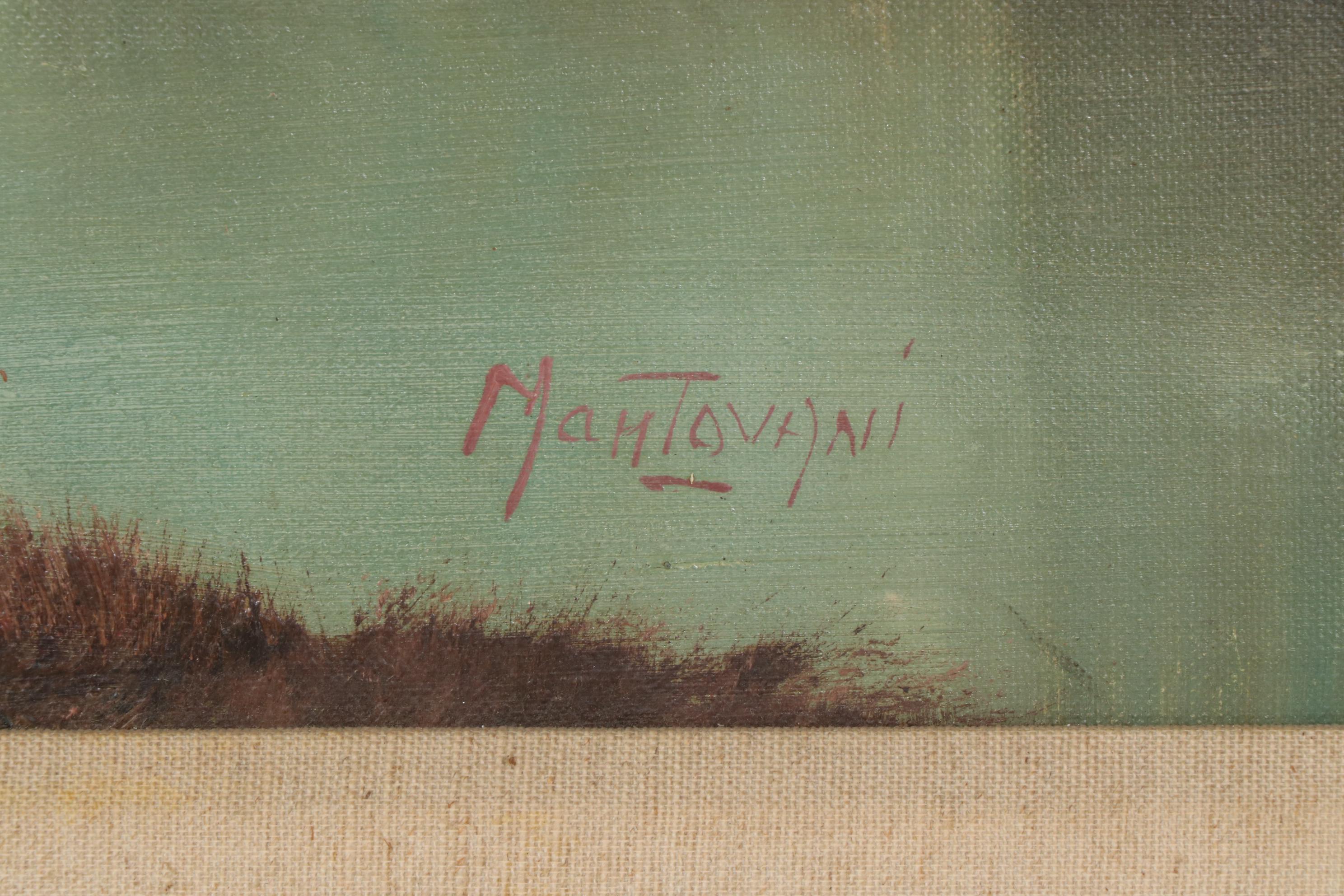 Aldo Mantovani Landscape Oil Painting, Mid-20th Century