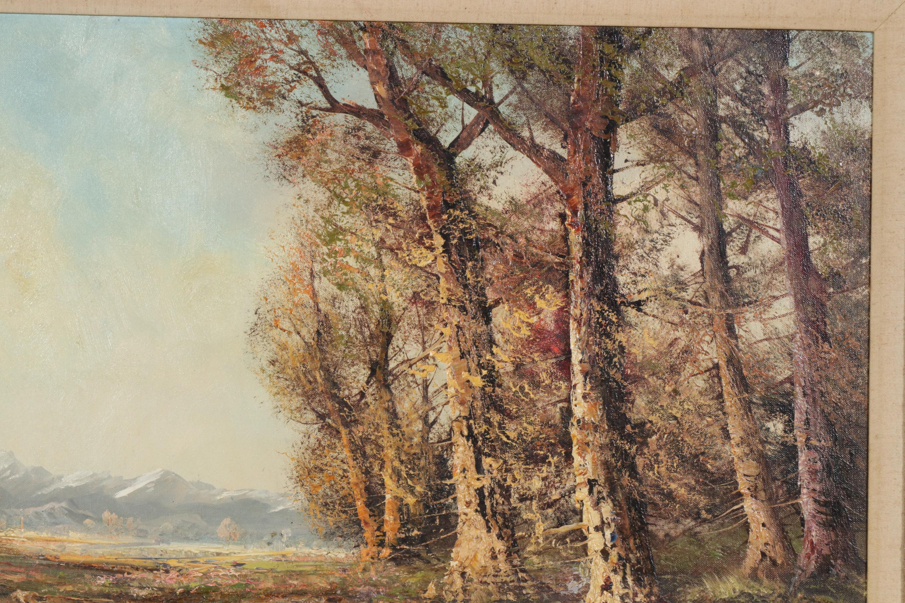 Aldo Mantovani Landscape Oil Painting, Mid-20th Century