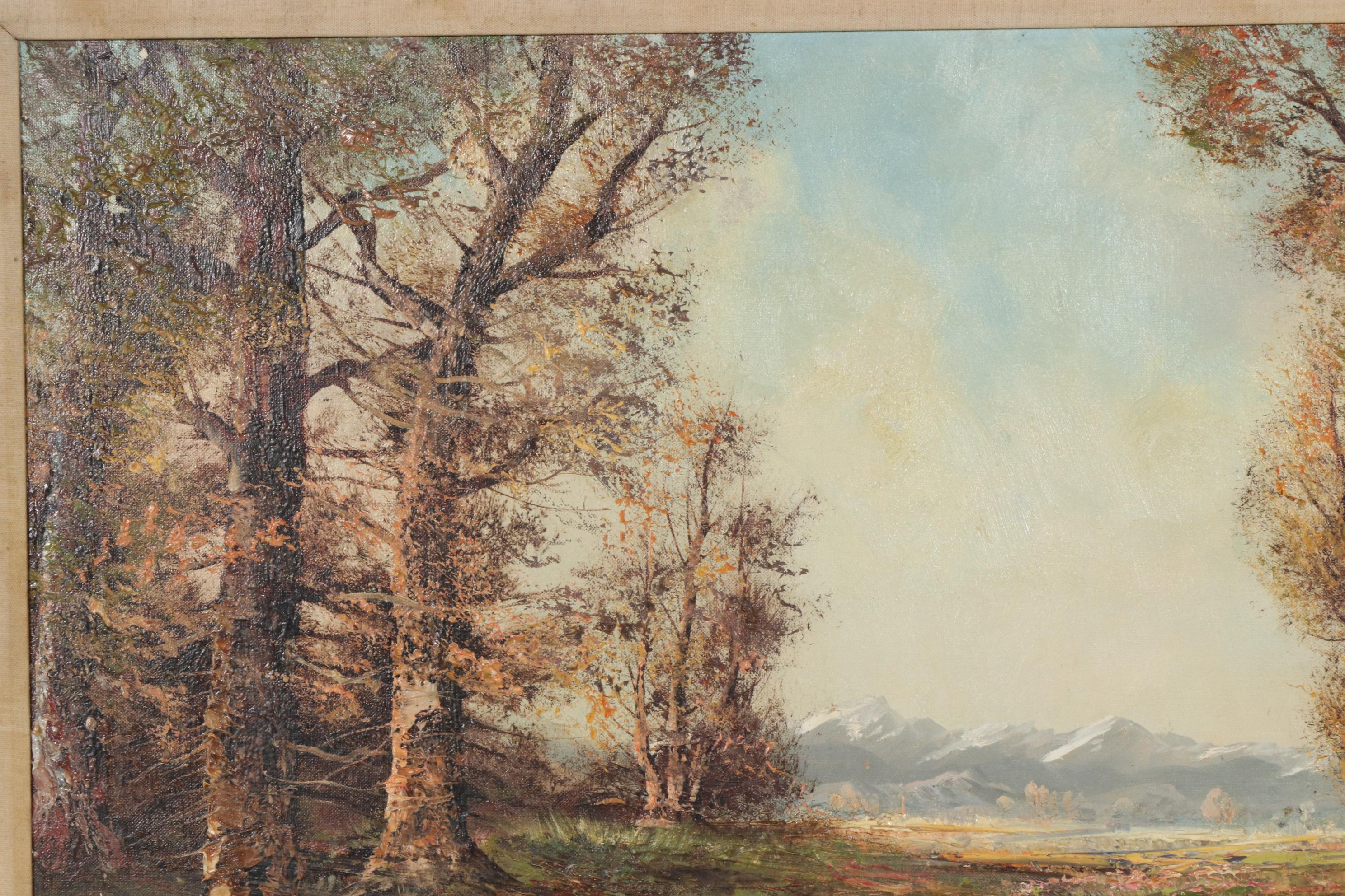 Aldo Mantovani Landscape Oil Painting, Mid-20th Century