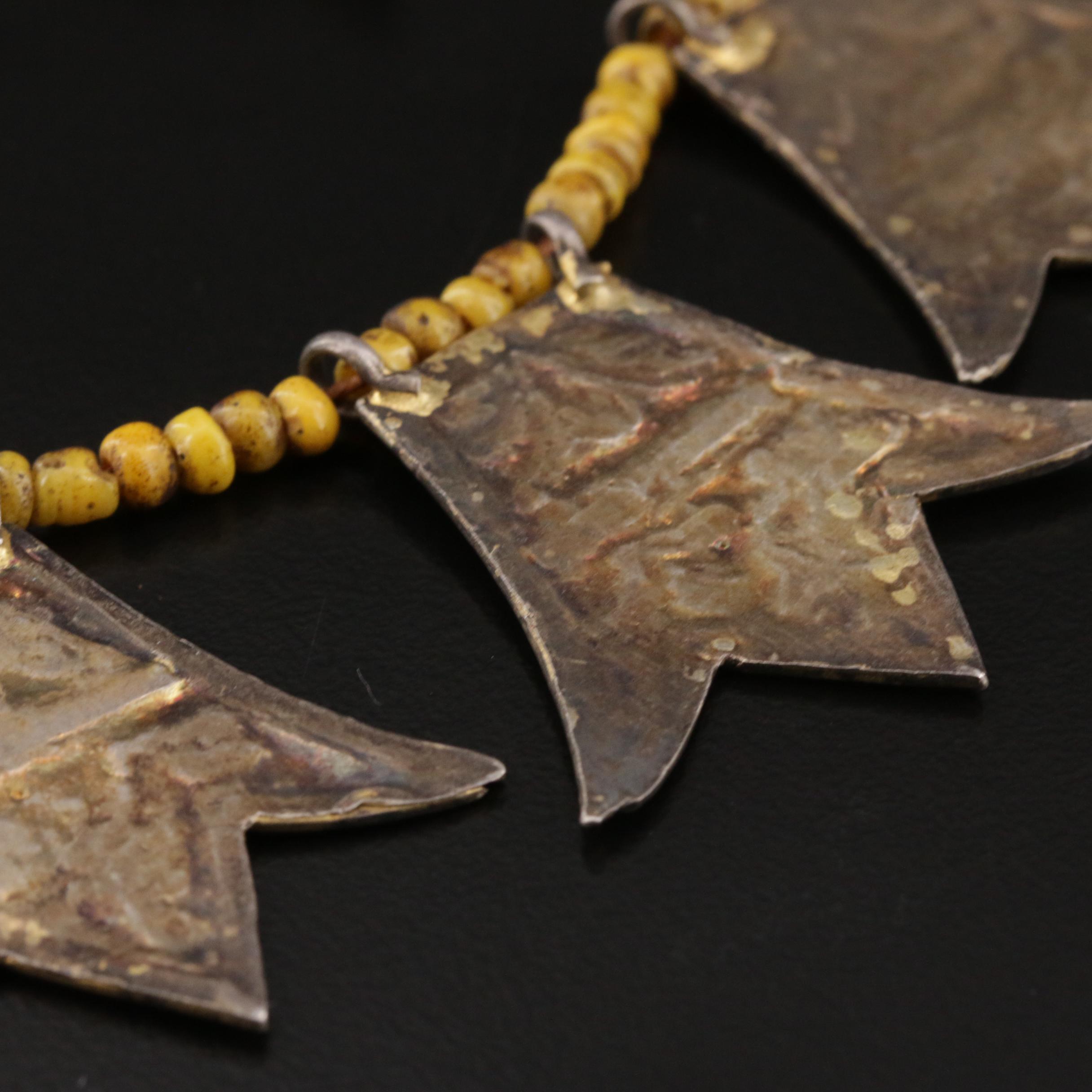 Minangkabau Tribe Sterling Silver Necklace with Beaded Accents