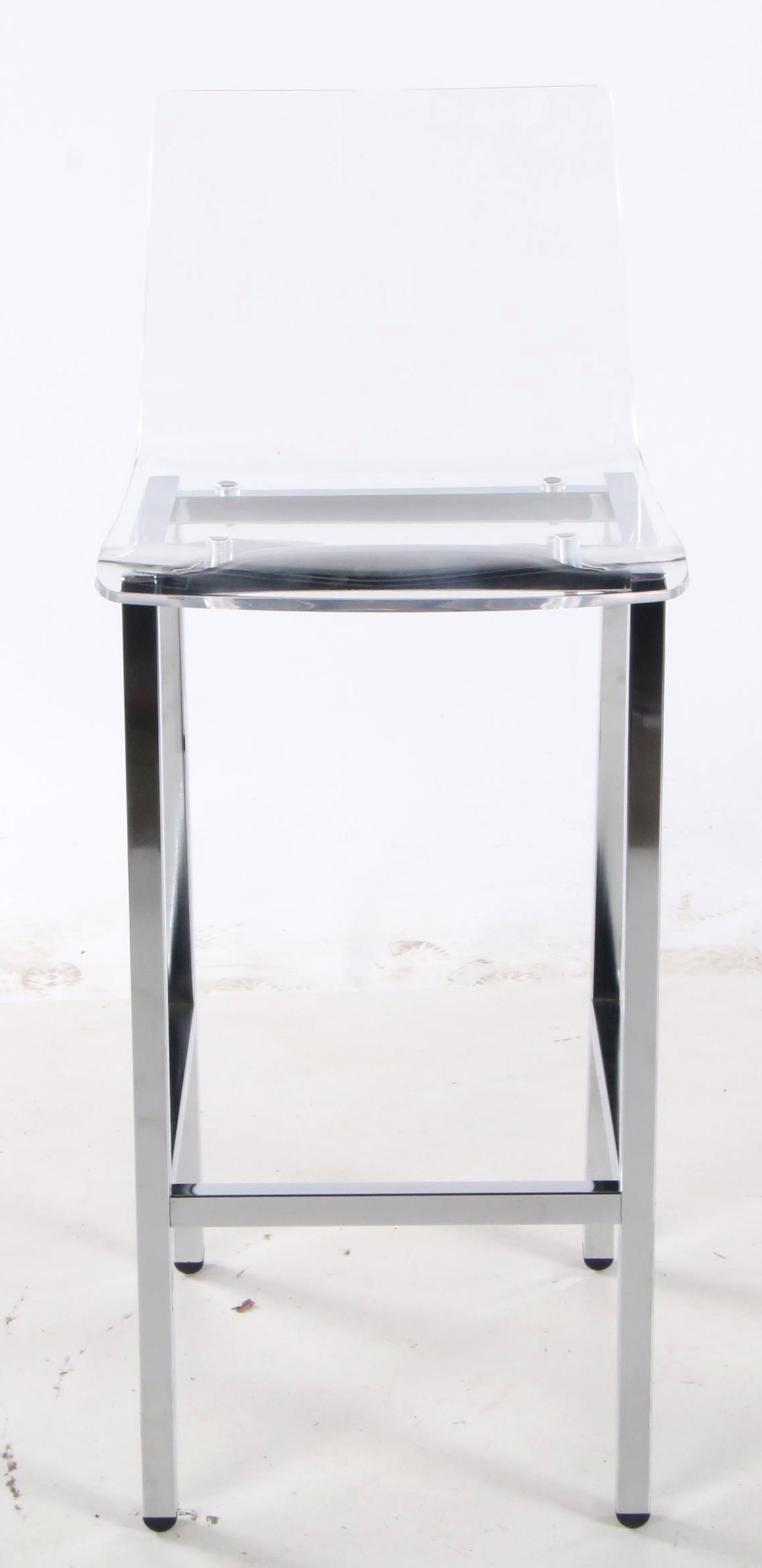 Contemporary Modern Acrylic and Chrome Counter Height Chairs