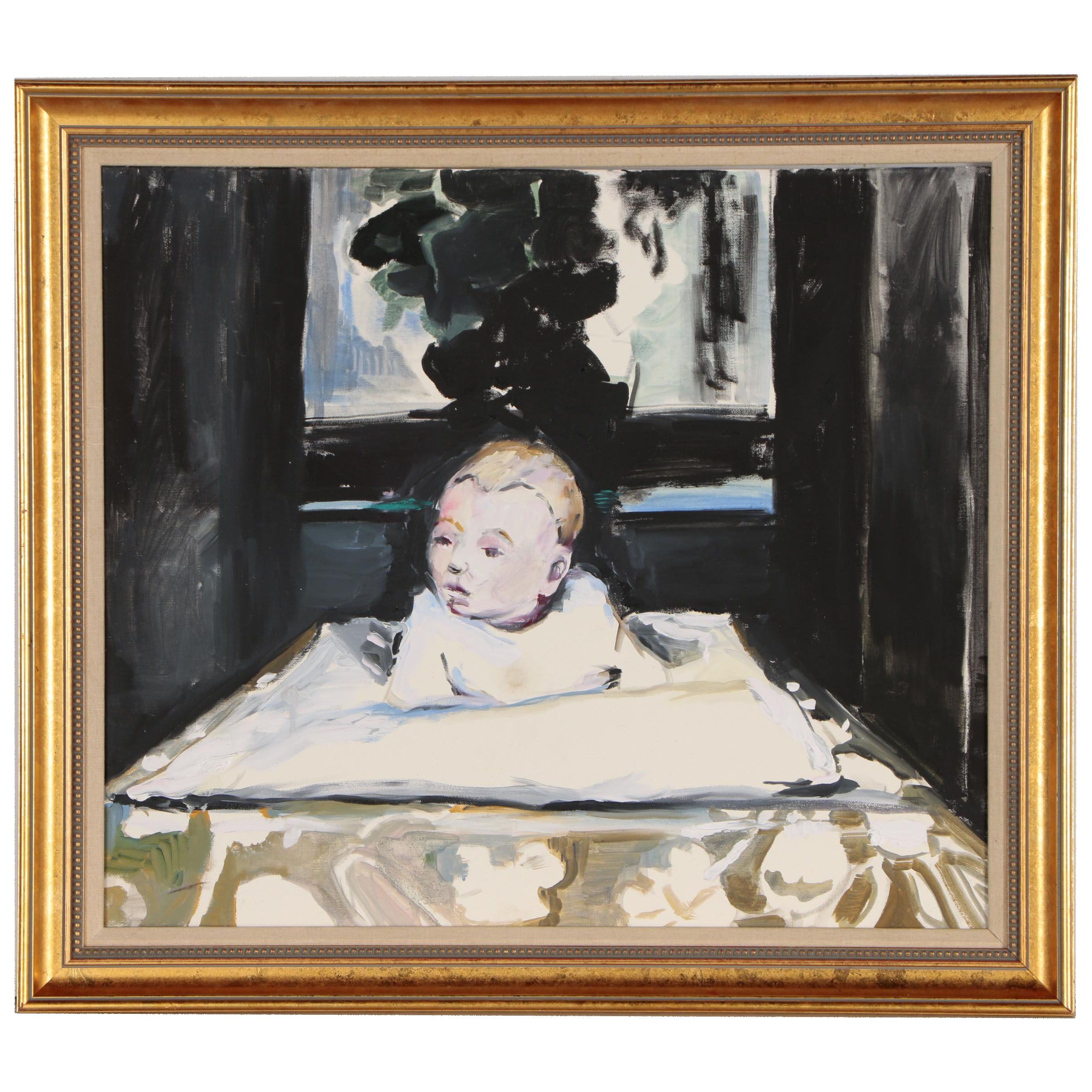 Simone Lucas Acrylic Painting of a Baby, 2006