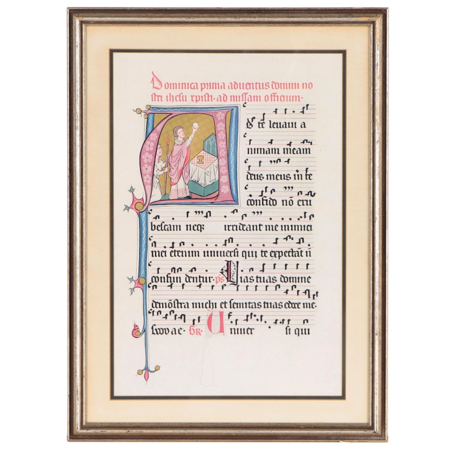 Offset Lithograph in the Style of a Medieval Manuscript, 21st Century