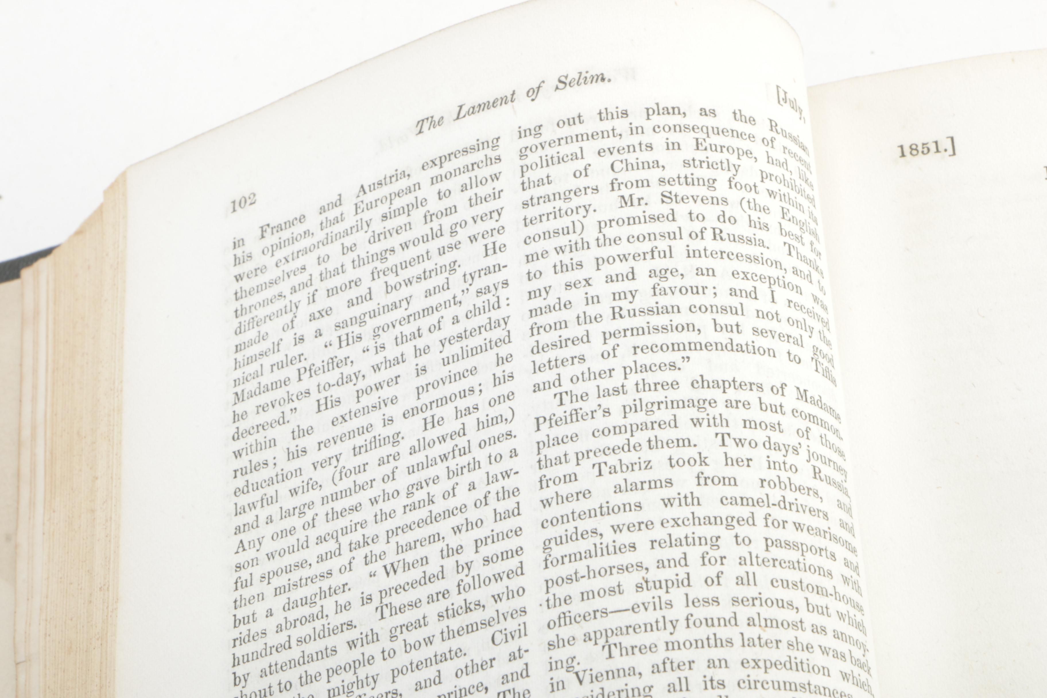 1851 "Blackwood's Edinburgh Magazine", Two American Edition Volumes