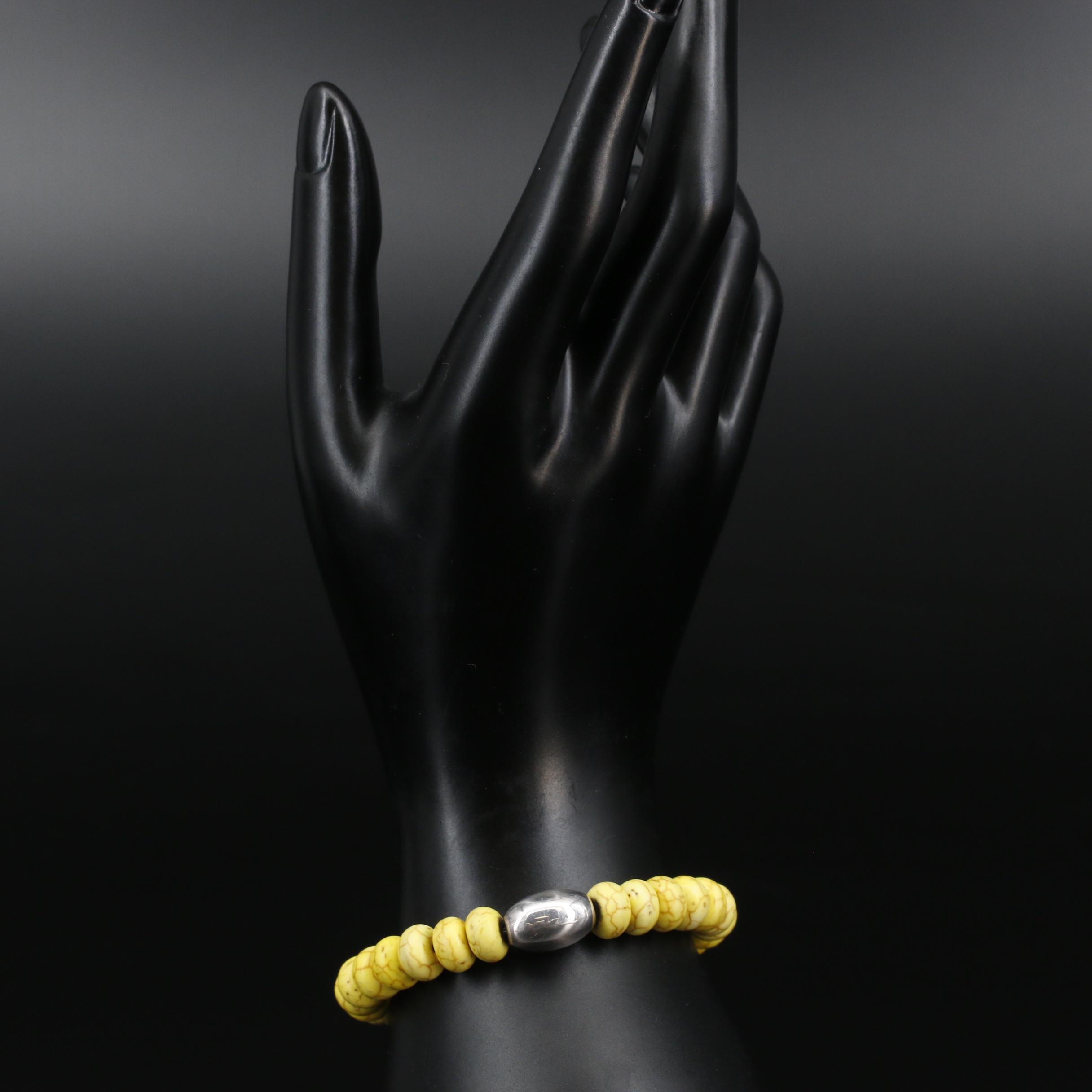 Sterling Silver Howlite Beaded Necklace and Bracelet Set