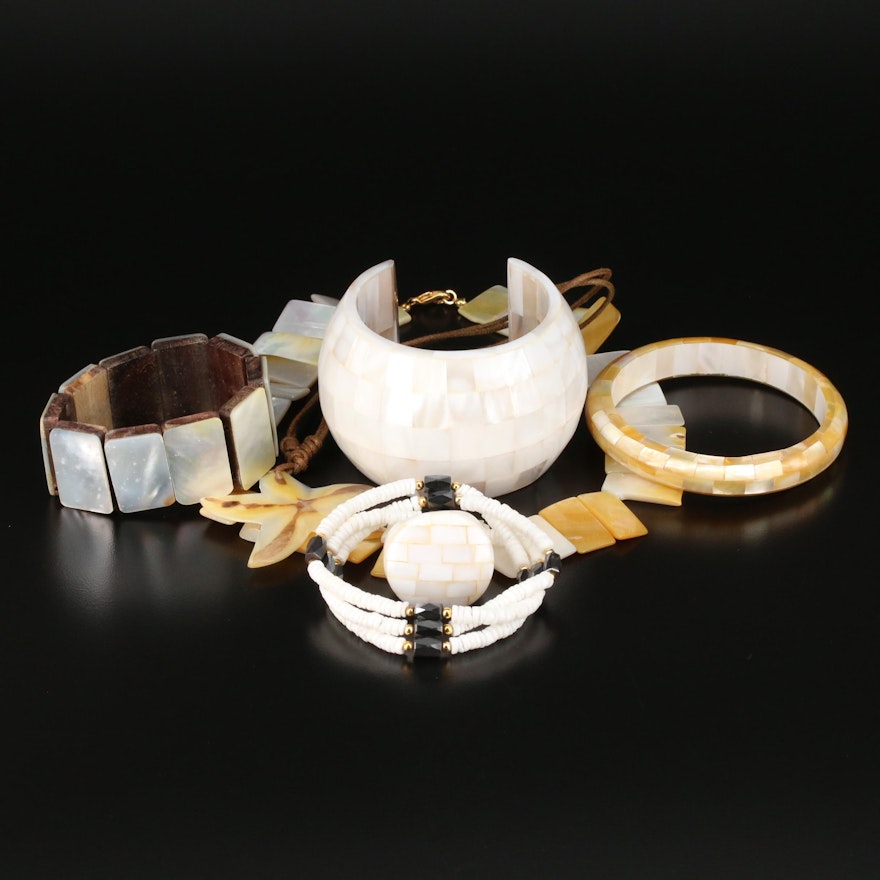 Assorted Jewelry with Shell and Mother of Pearl