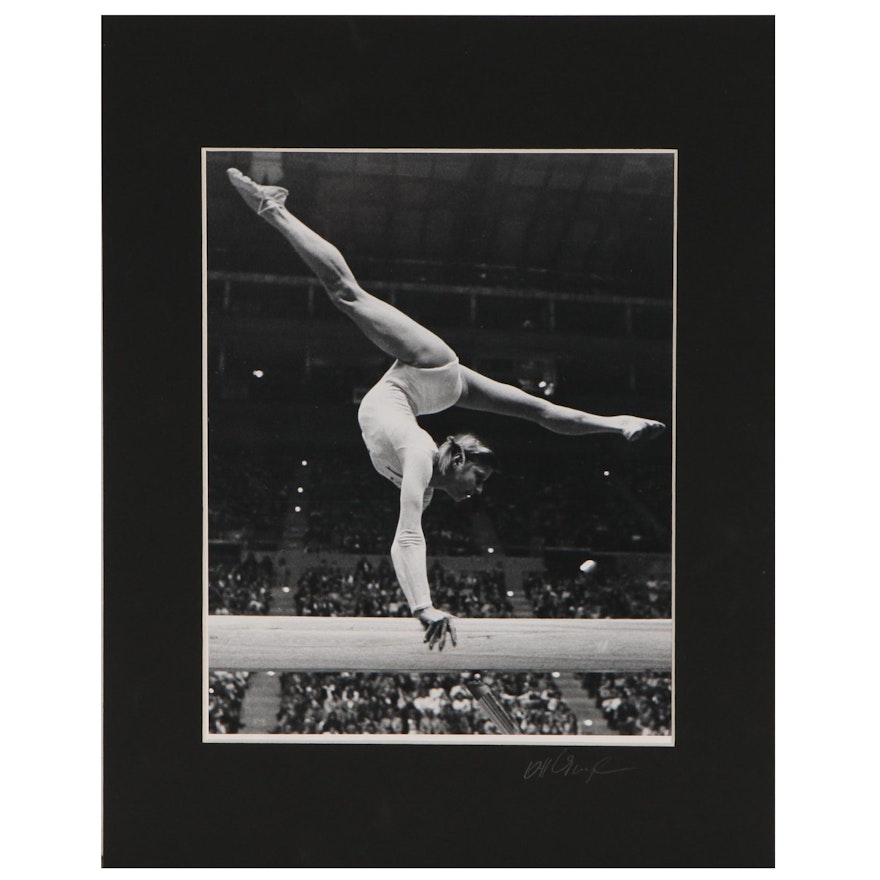 Ott Gangl Silver Gelatin Photograph "Olga Korbut, Russian Gymnast...", 1975