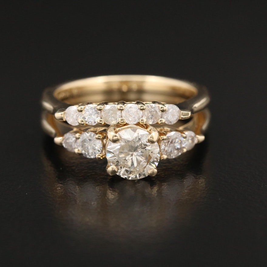 14K Gold Diamond Ring Set