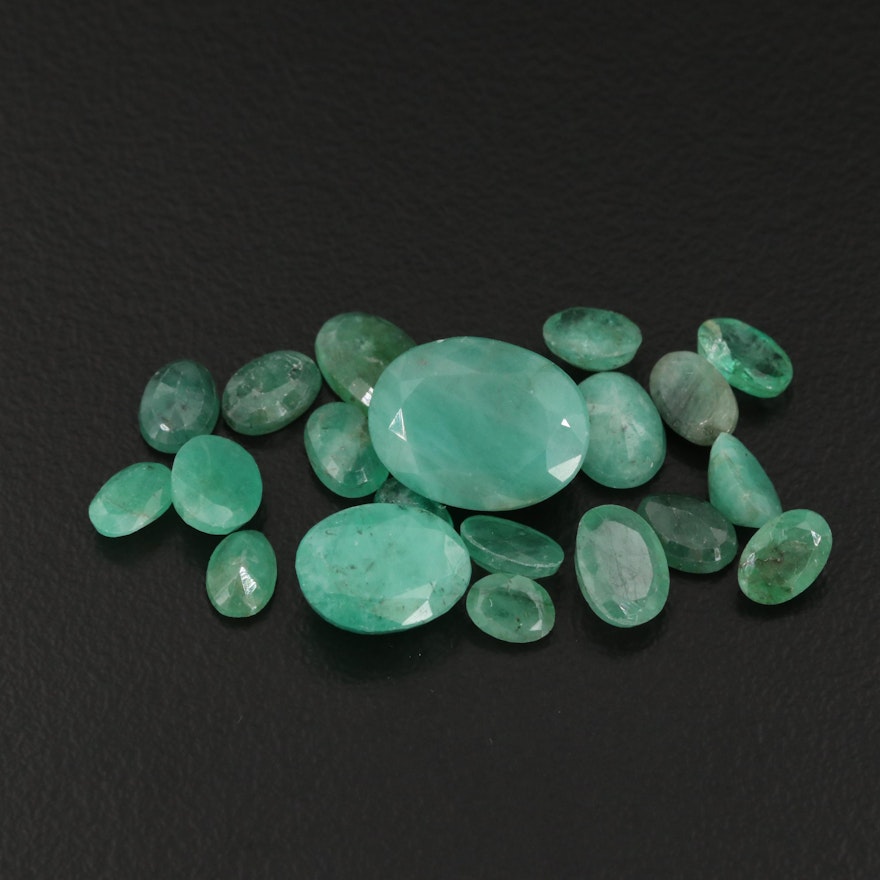 Loose 15.76 CTW Oval Faceted Emeralds